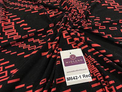 Geometric printed ity stretch jersey Lycra dress Fabric 58 wide