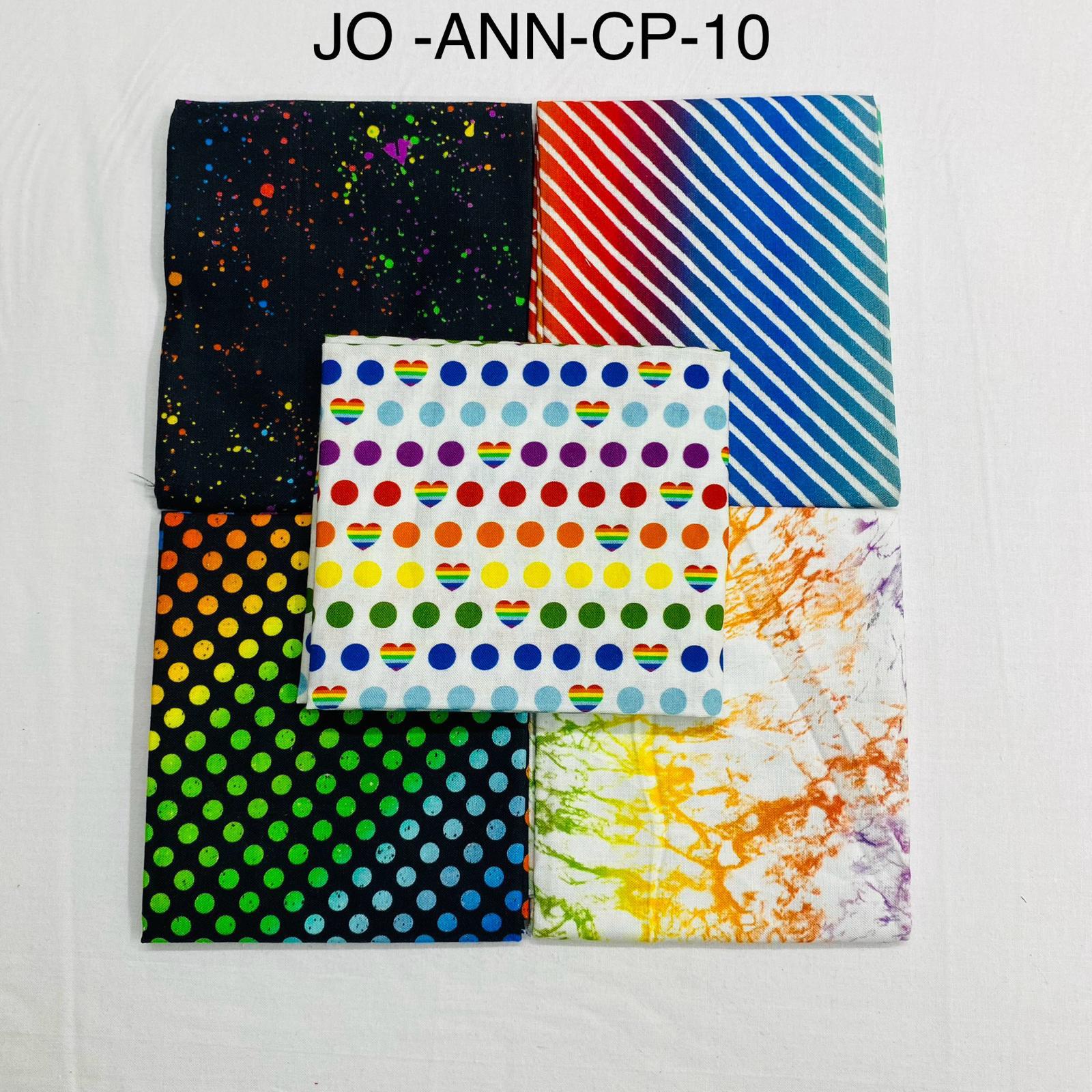 5 Piece 100% Cotton 5 Designs Fat Quarter Bundle - 45cm x 53cm Fabric M1981