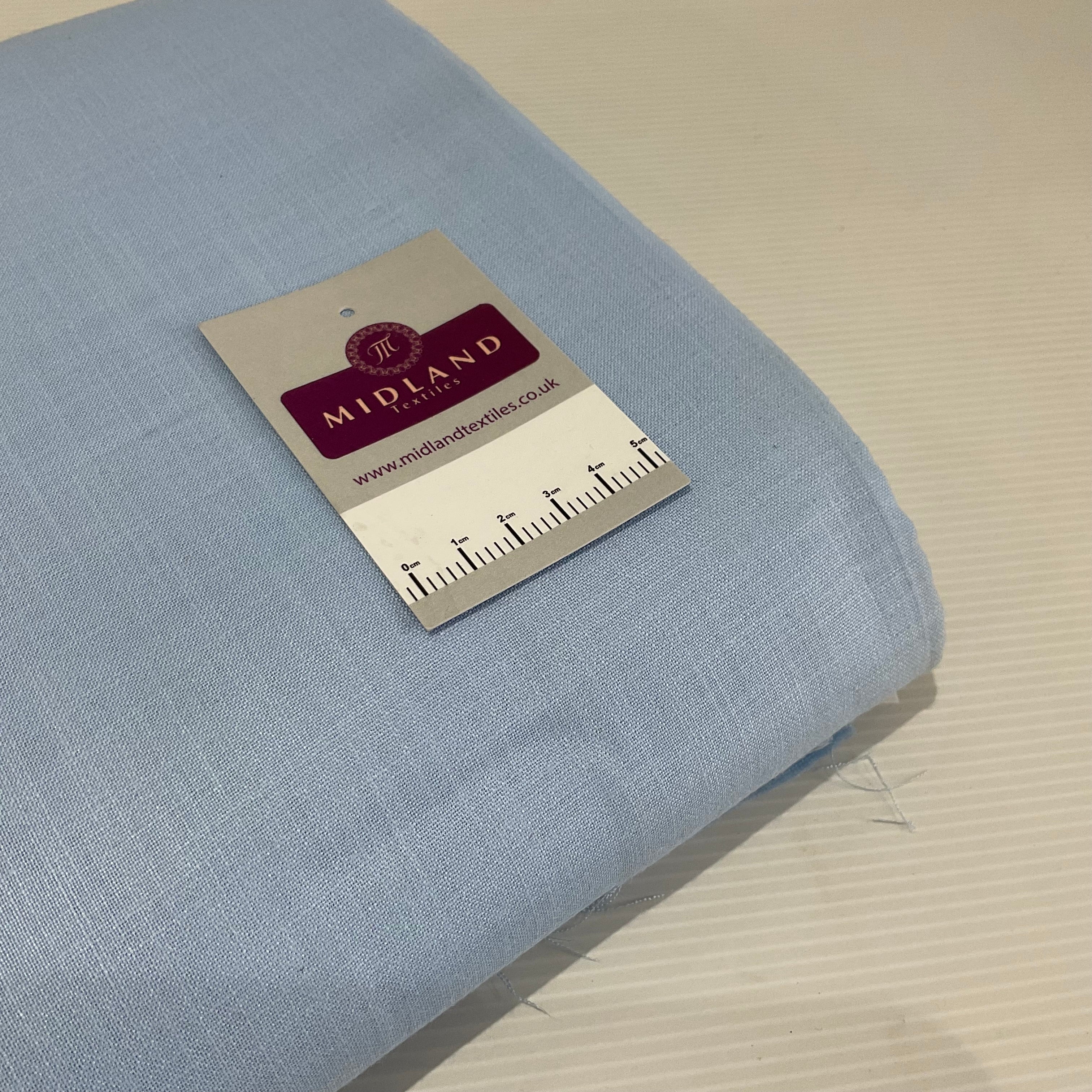 Plain Cotton Linen ideal for dress skirt blouses 100cm wide fabric M1968