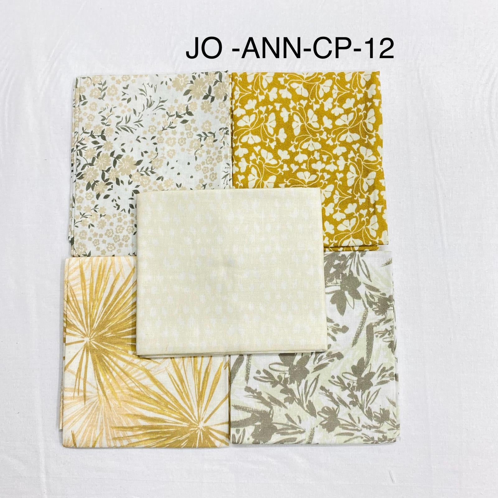 5 Piece 100% Cotton 5 Designs Fat Quarter Bundle - 45cm x 53cm Fabric M1981