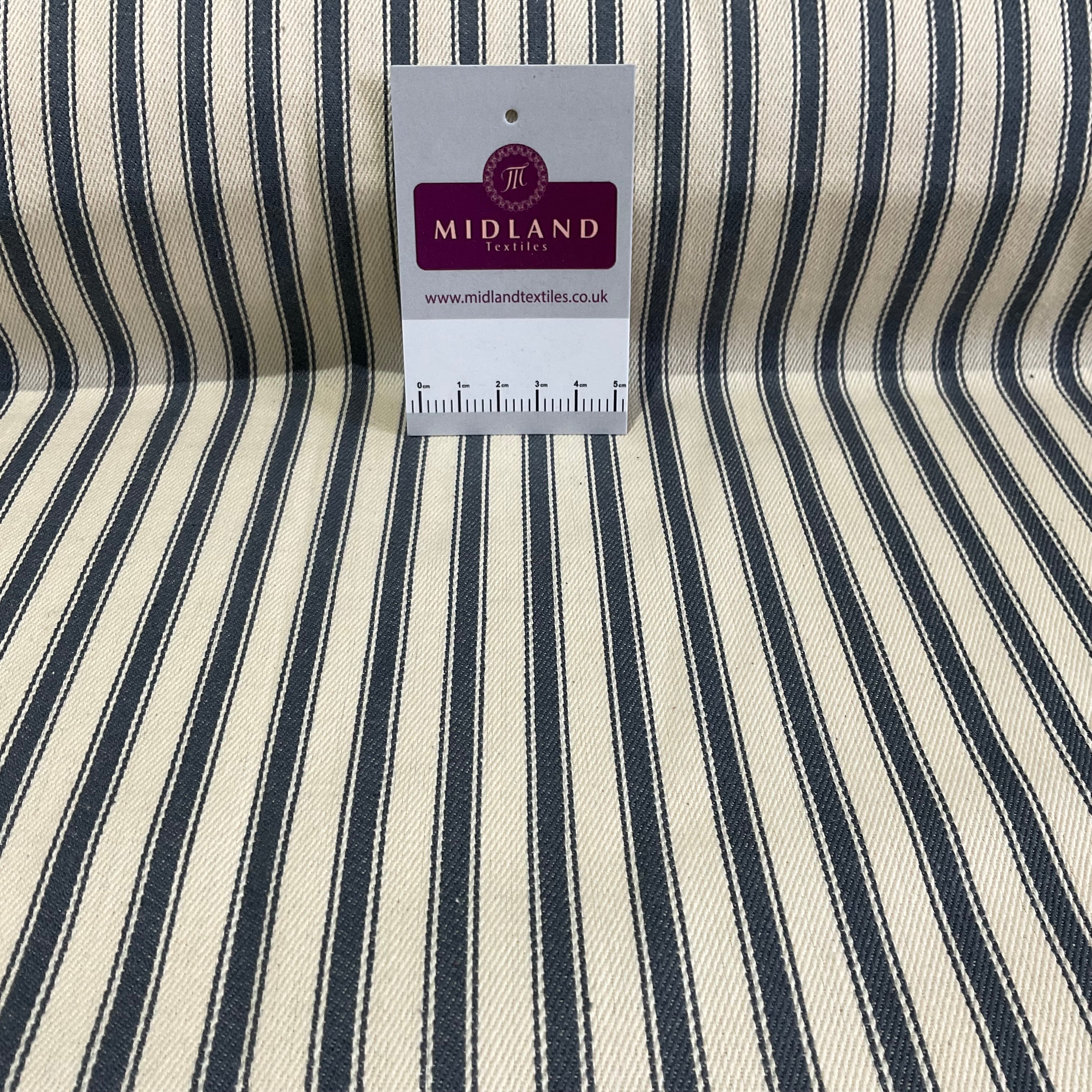 Canvas Power Loom 8mm Ticking Stripe 100% Cotton fabric 54' Wide M1040 Mtex