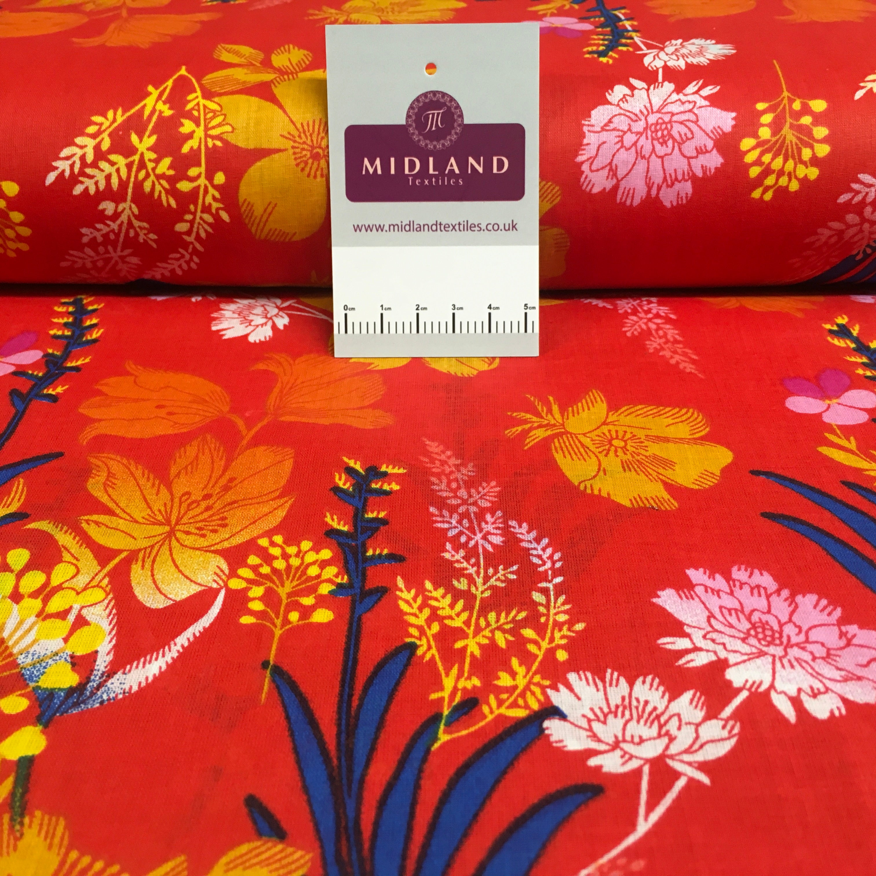 Printed 100% Cotton Floral Lawn Dress Fabric M1406