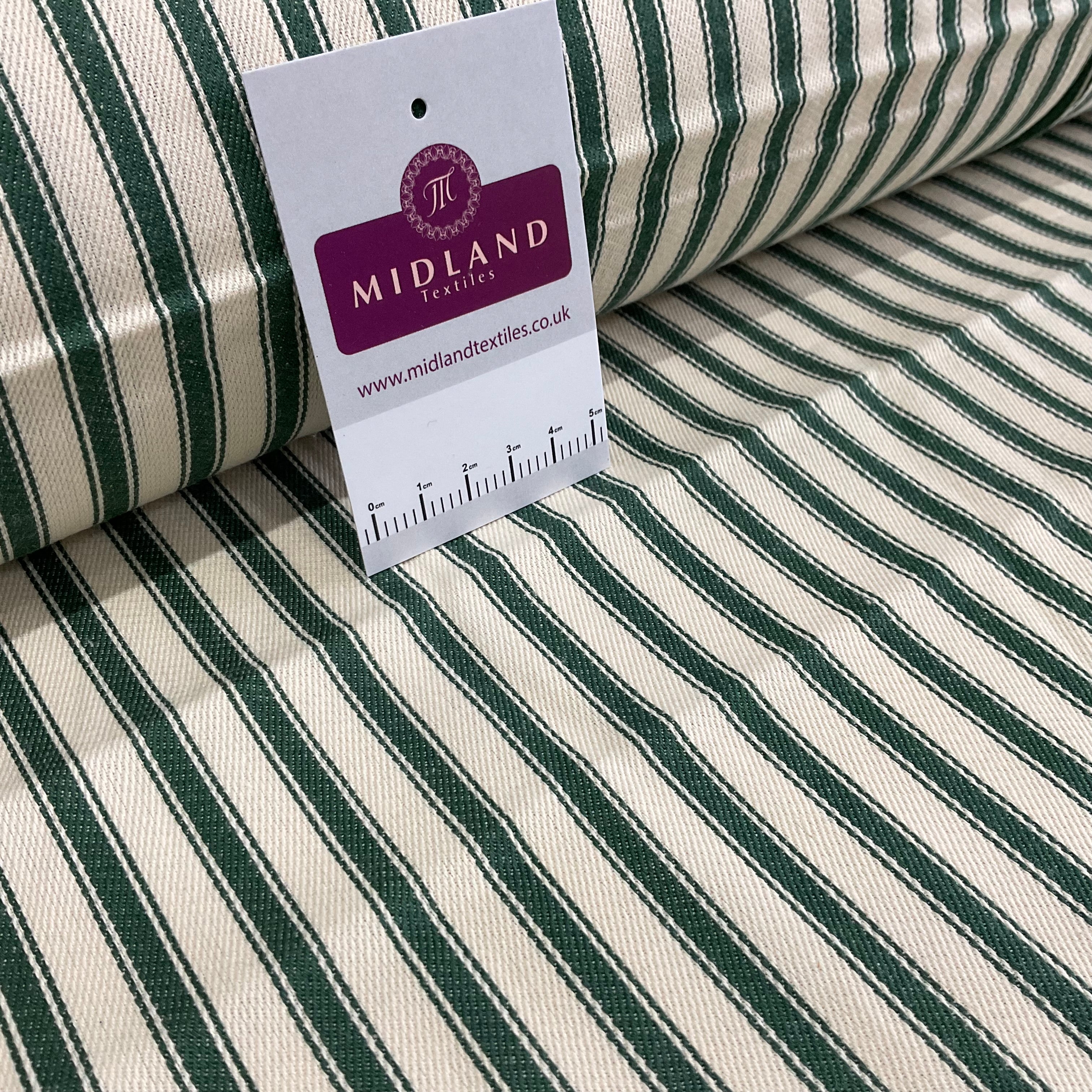 Canvas Power Loom 8mm Ticking Stripe 100% Cotton fabric 54' Wide M1040 Mtex