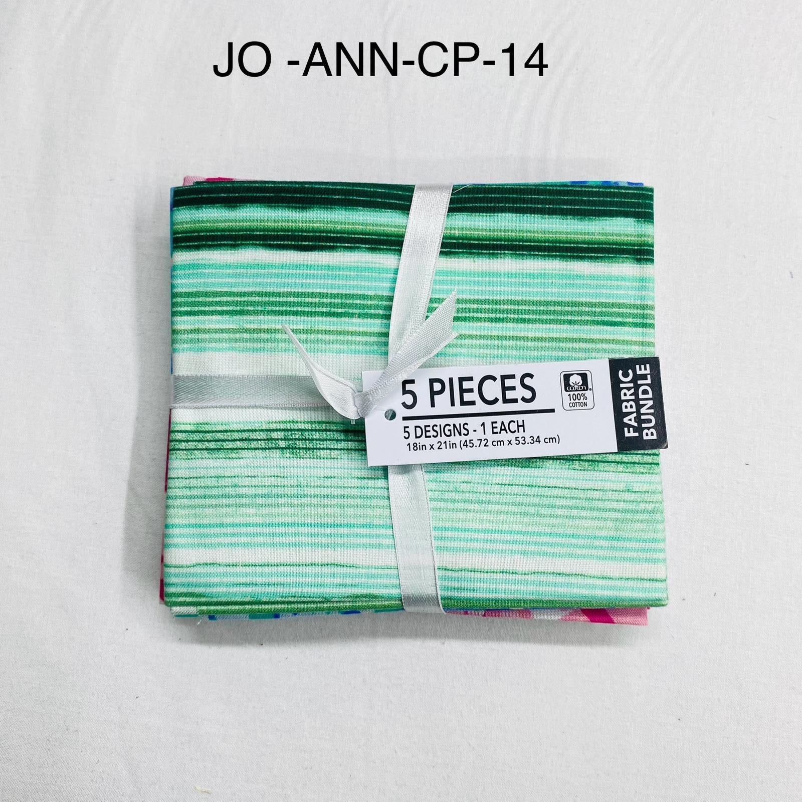 5 Piece 100% Cotton 5 Designs Fat Quarter Bundle - 45cm x 53cm Fabric M1981