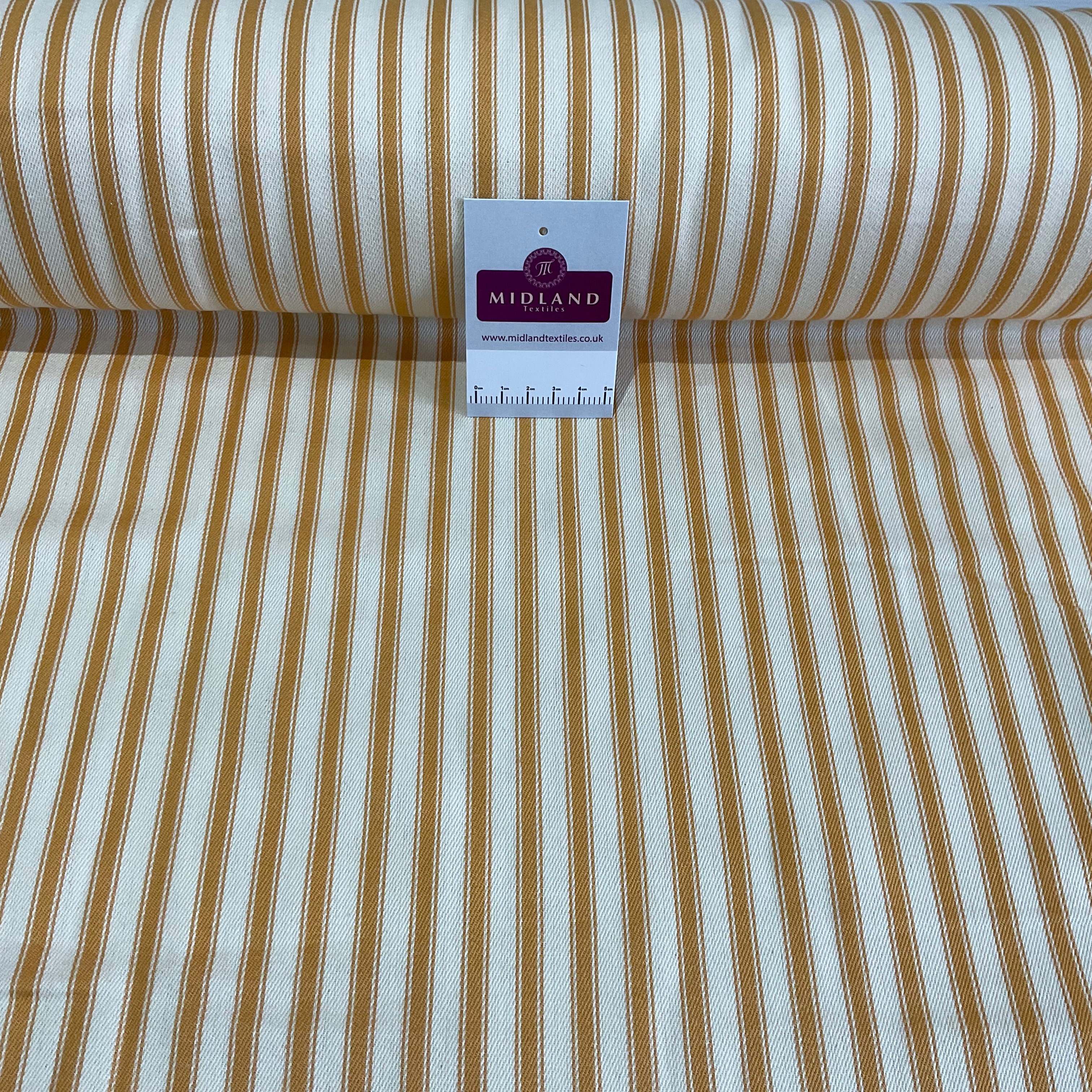 Canvas Power Loom 8mm Ticking Stripe 100% Cotton fabric 54' Wide M1040 Mtex