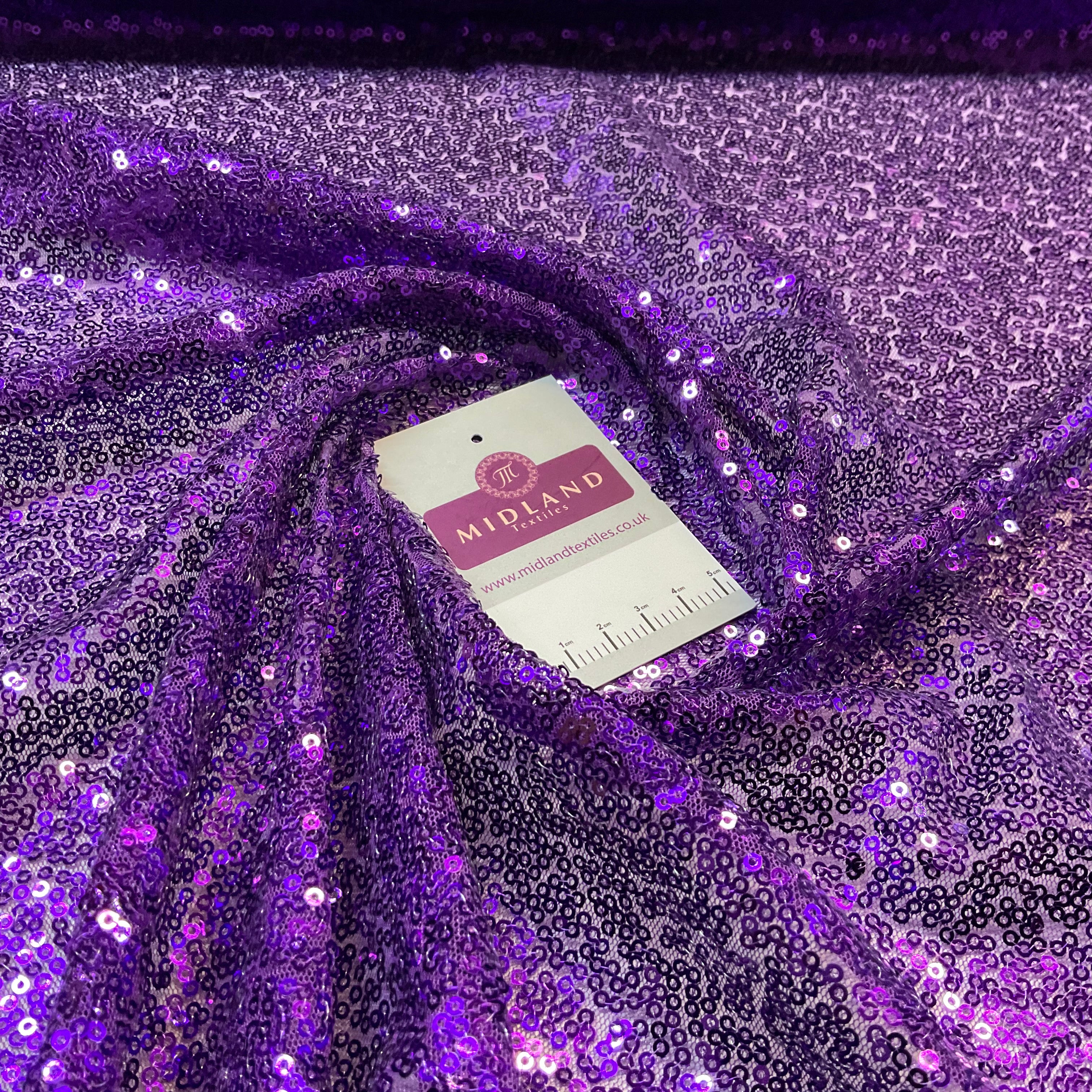 SENSATIONAL 3MM SEW ON ALL OVER SEQUINS ON NET FABRIC 50' WIDE DRESS FABRIC M1797 MTEX