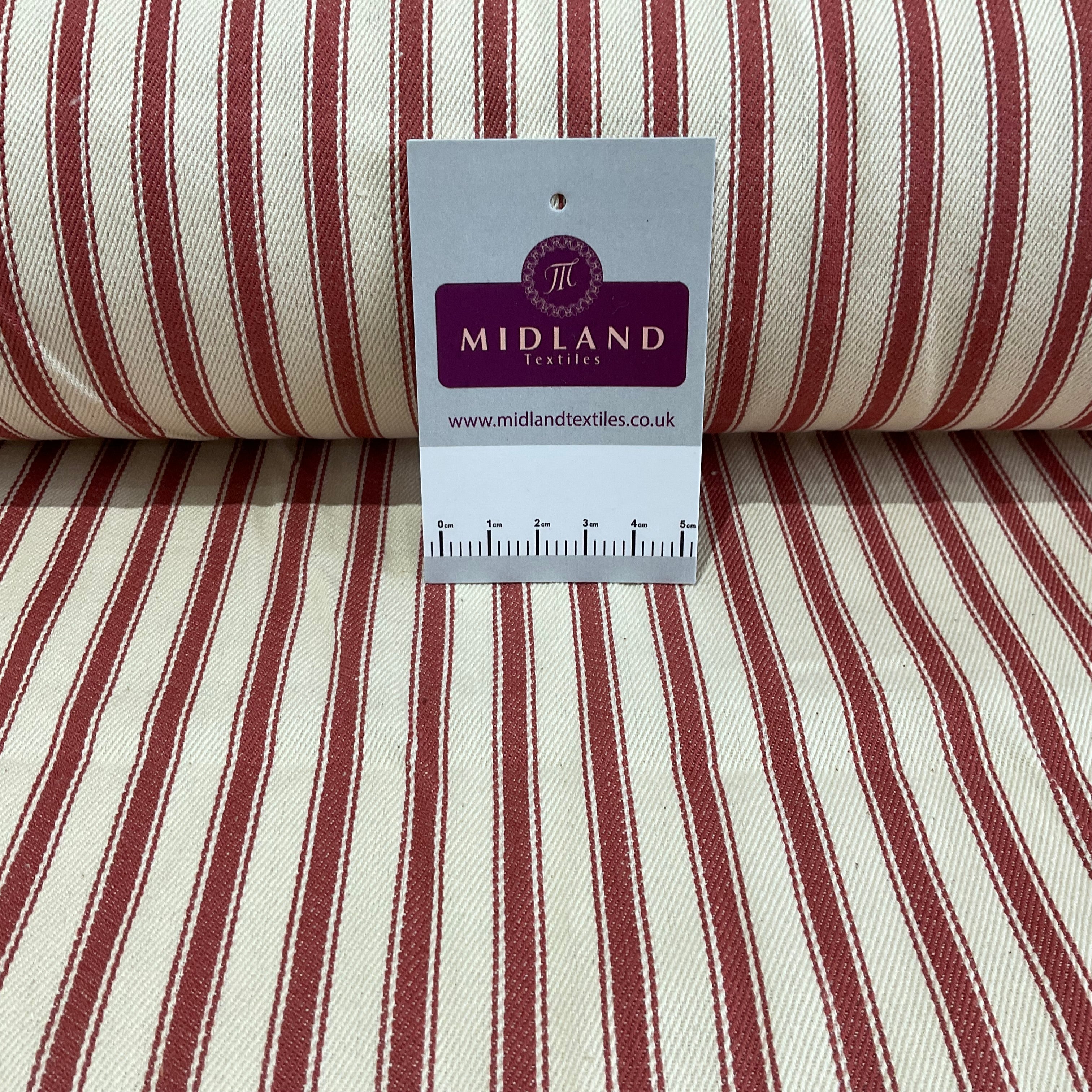 Canvas Power Loom 8mm Ticking Stripe 100% Cotton fabric 54' Wide M1040 Mtex