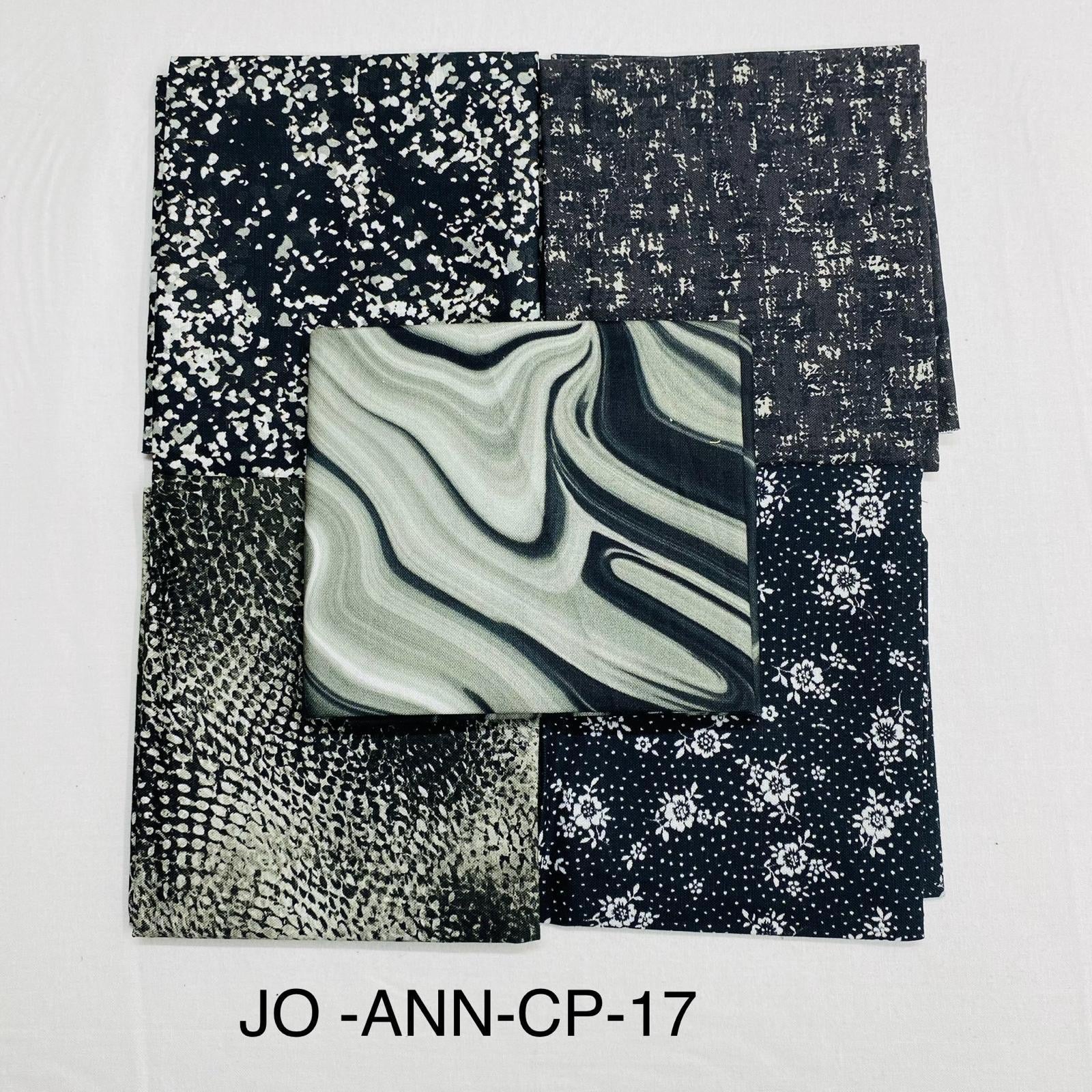 5 Piece 100% Cotton 5 Designs Fat Quarter Bundle - 45cm x 53cm Fabric M1981