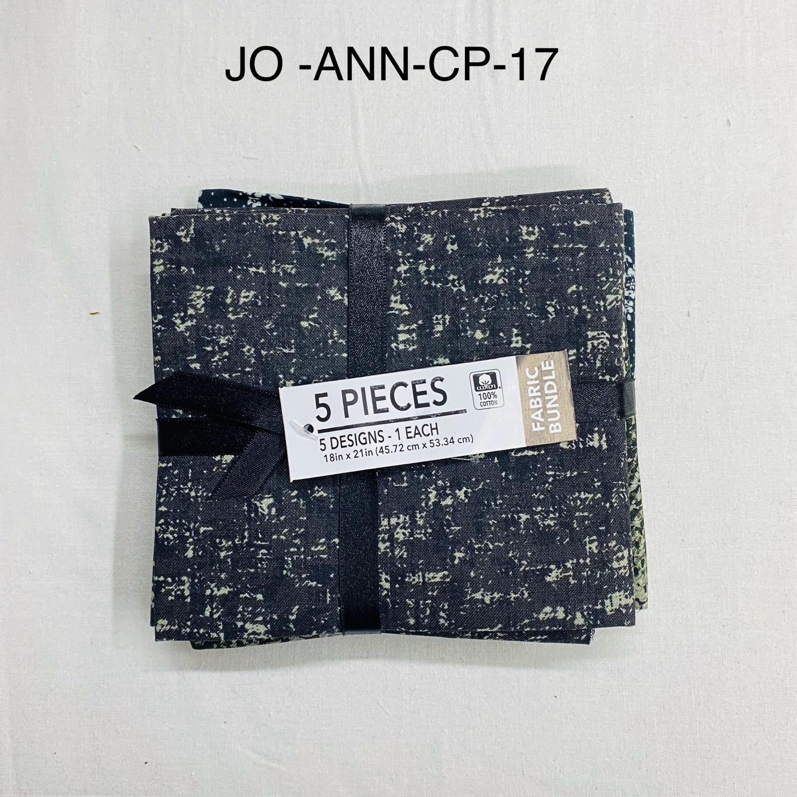 5 Piece 100% Cotton 5 Designs Fat Quarter Bundle - 45cm x 53cm Fabric M1981