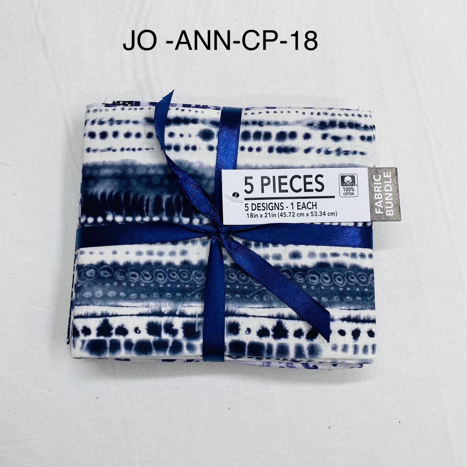 5 Piece 100% Cotton 5 Designs Fat Quarter Bundle - 45cm x 53cm Fabric M1981