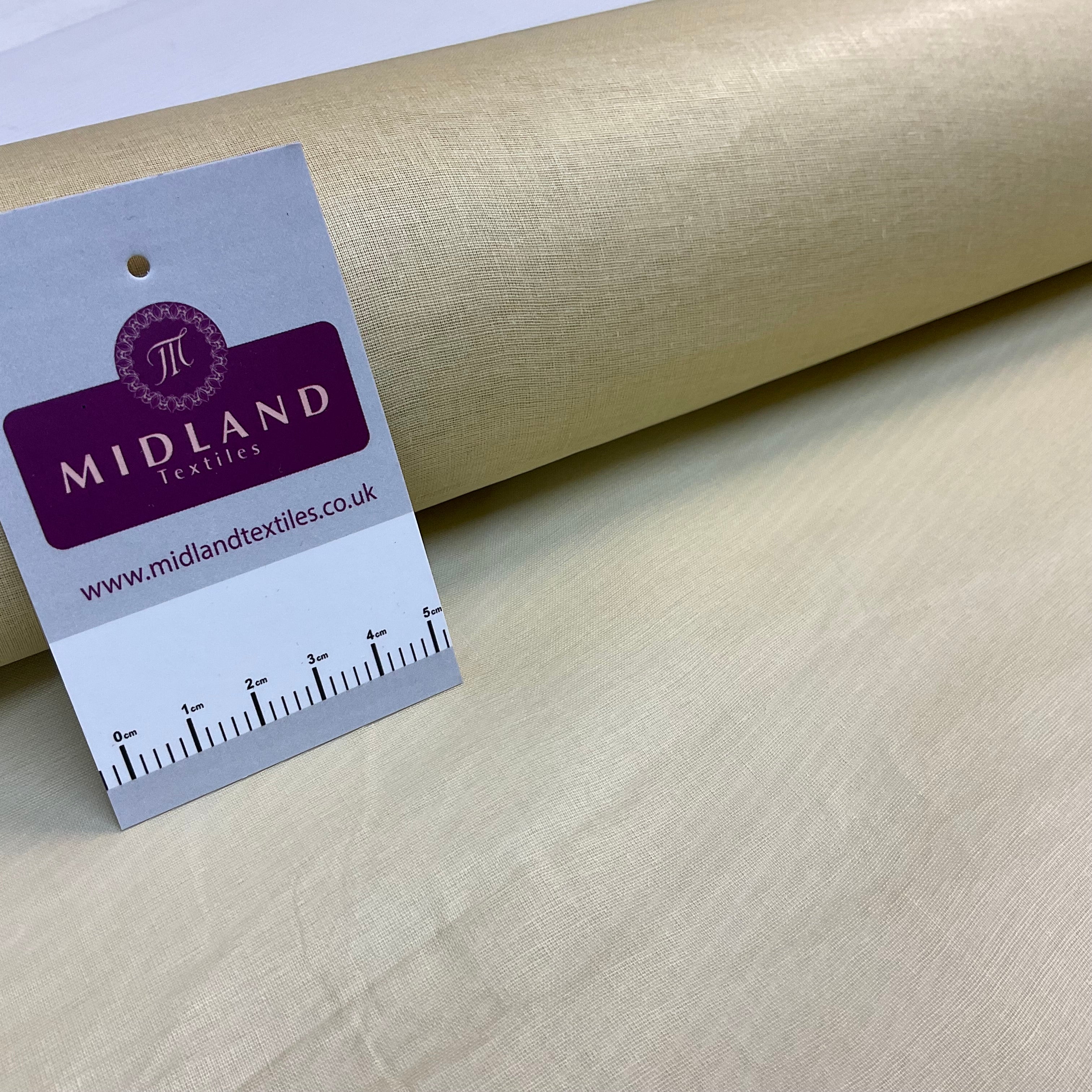 £3.50 100% Cotton Organdie stiff lightweight fabric used for lining 43' M689