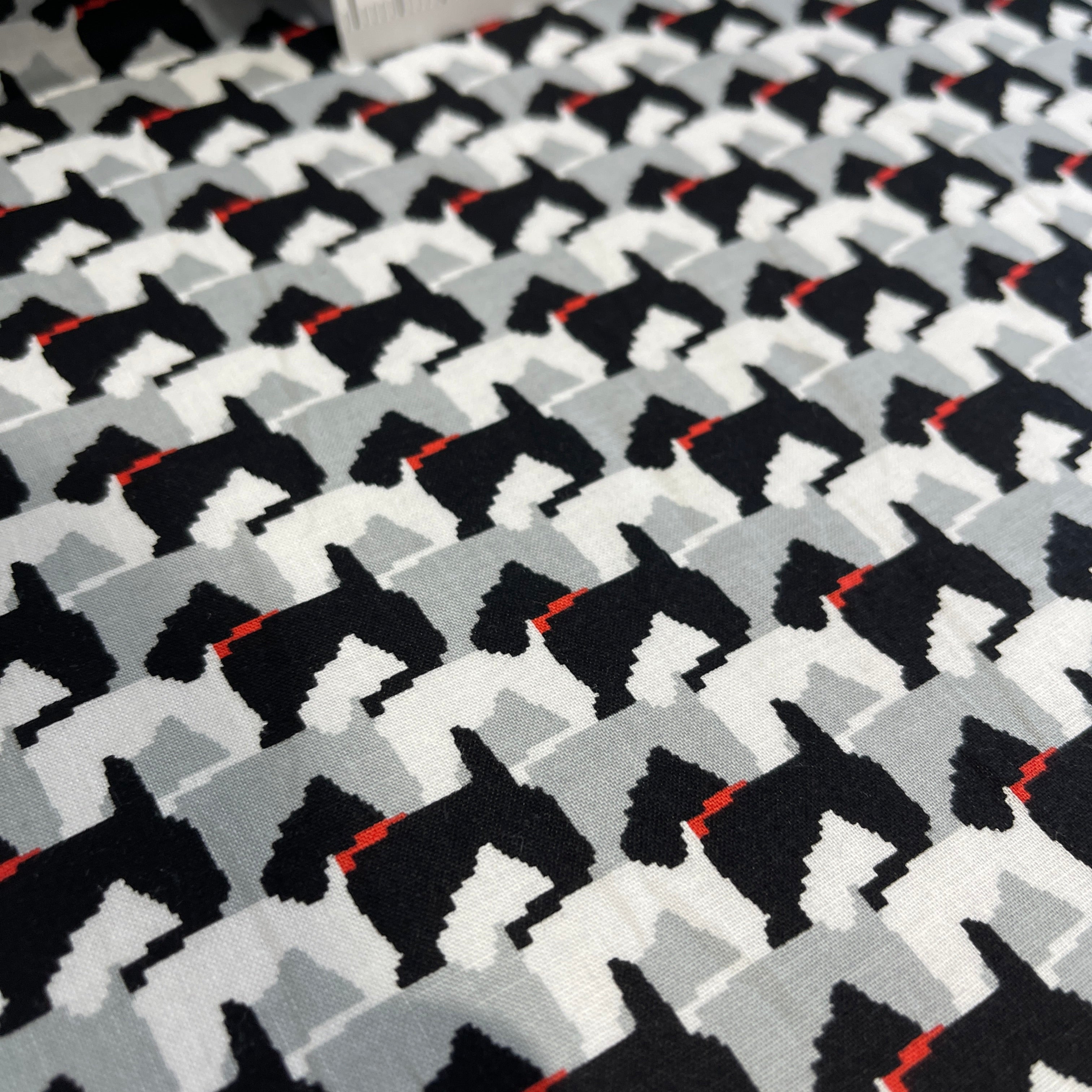 Black White Scottie Dog Cotton 150cm Wide dress Fabric M1964