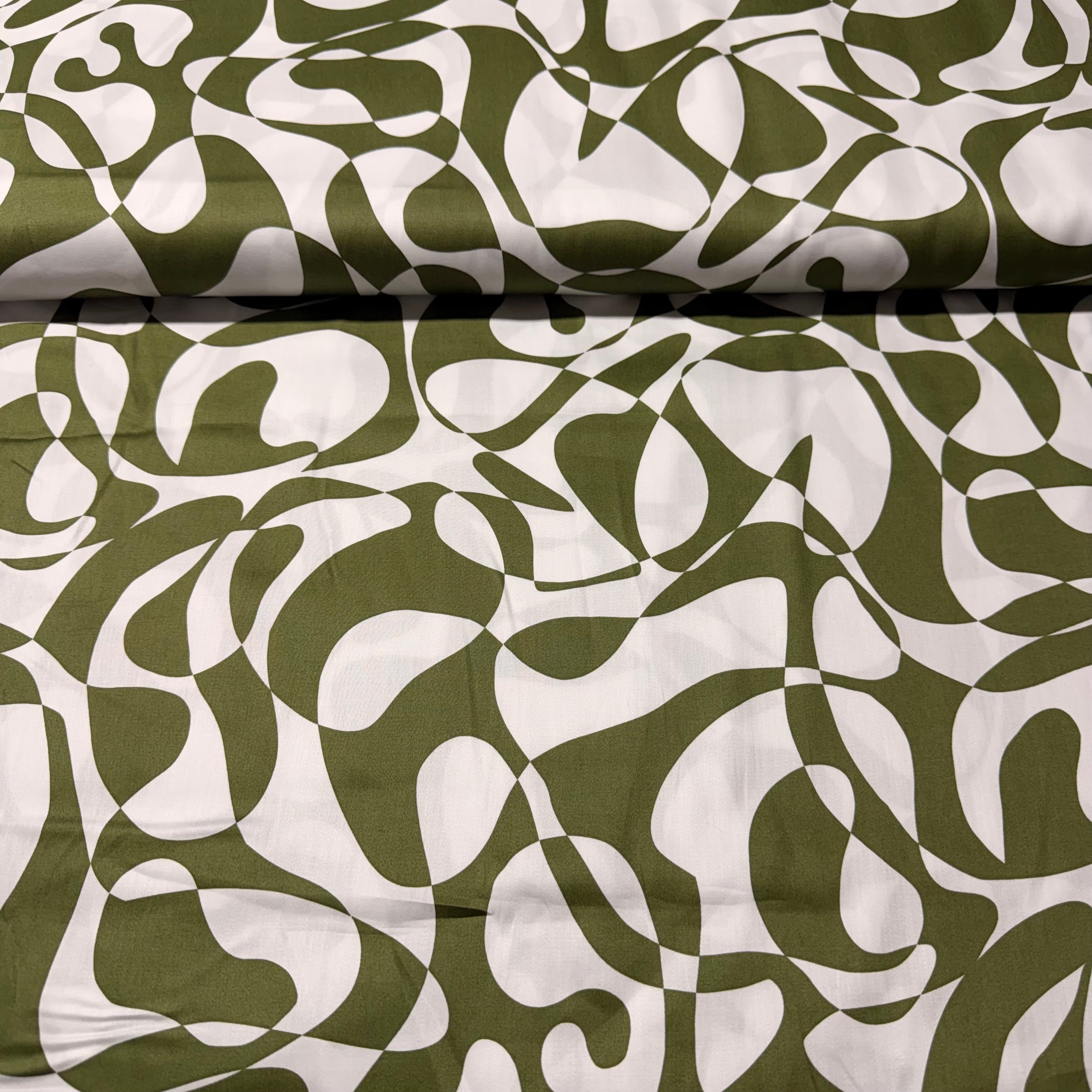 Abstract cotton satin dress fabric 147cm Wide M2111