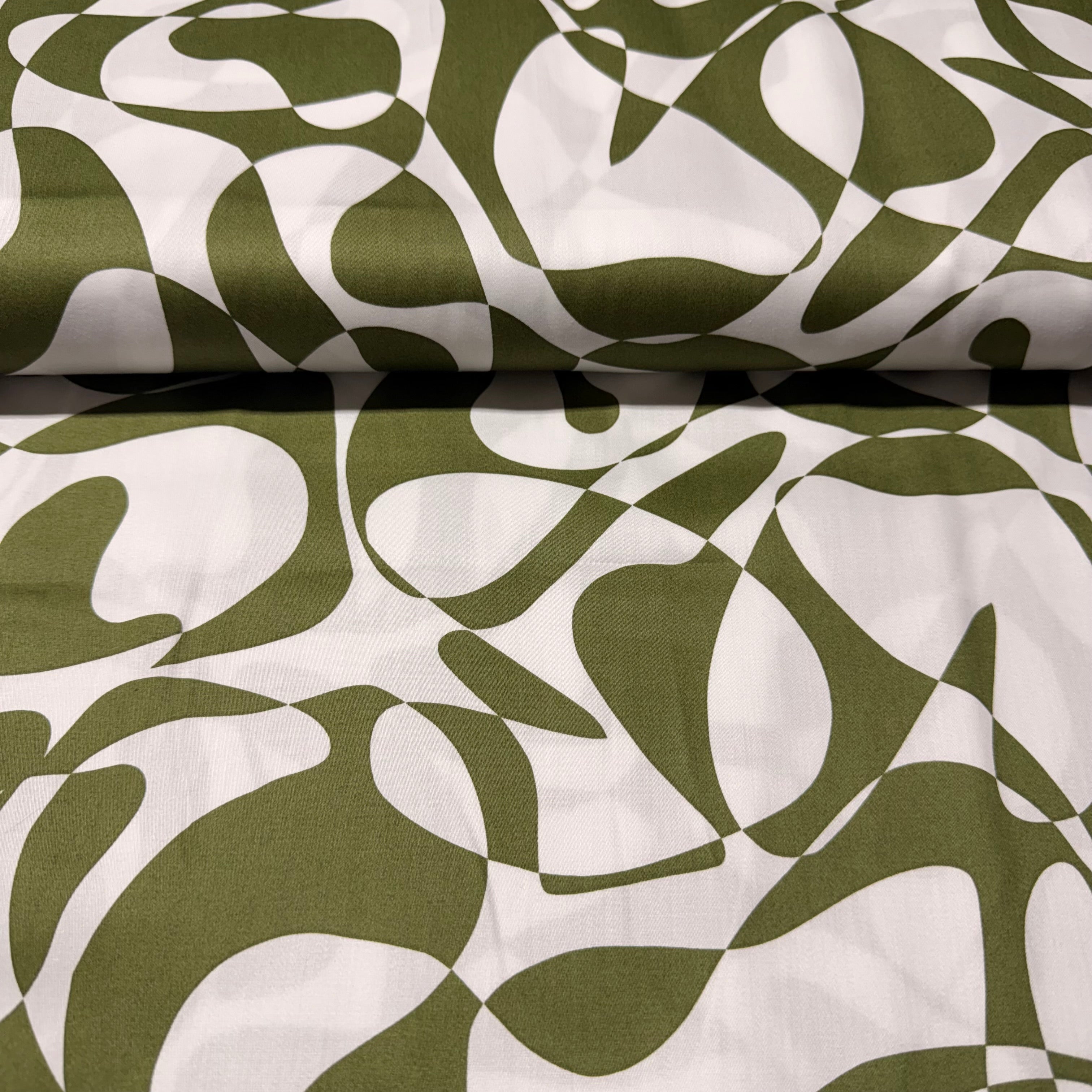 Abstract cotton satin dress fabric 147cm Wide M2111