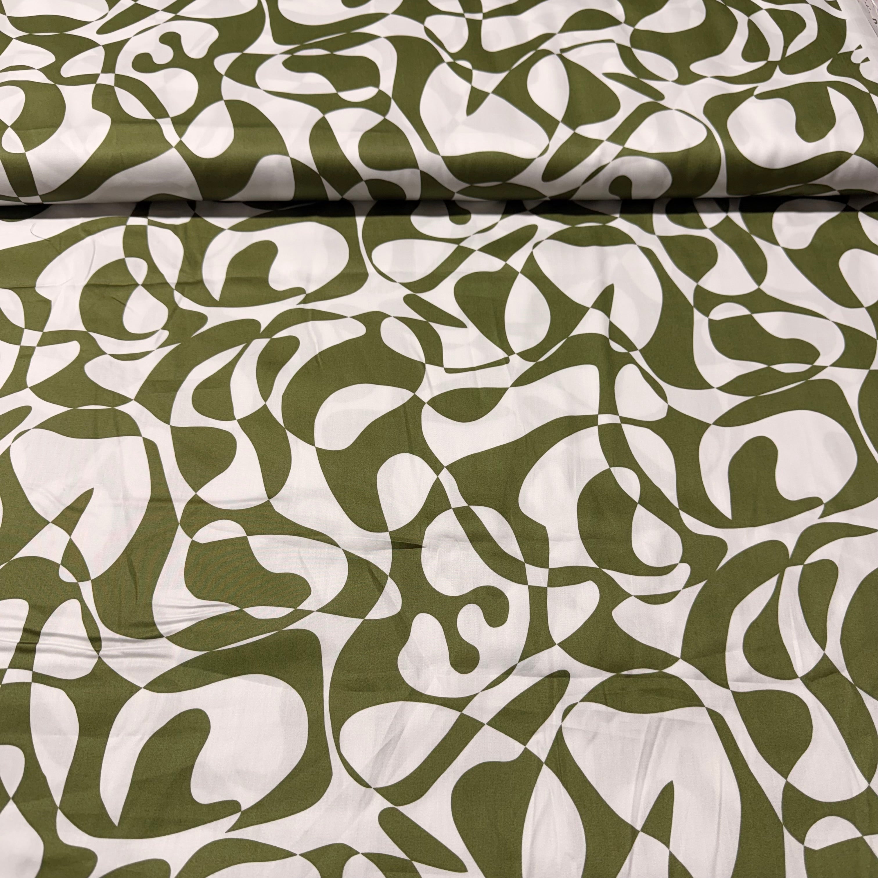 Abstract cotton satin dress fabric 147cm Wide M2111