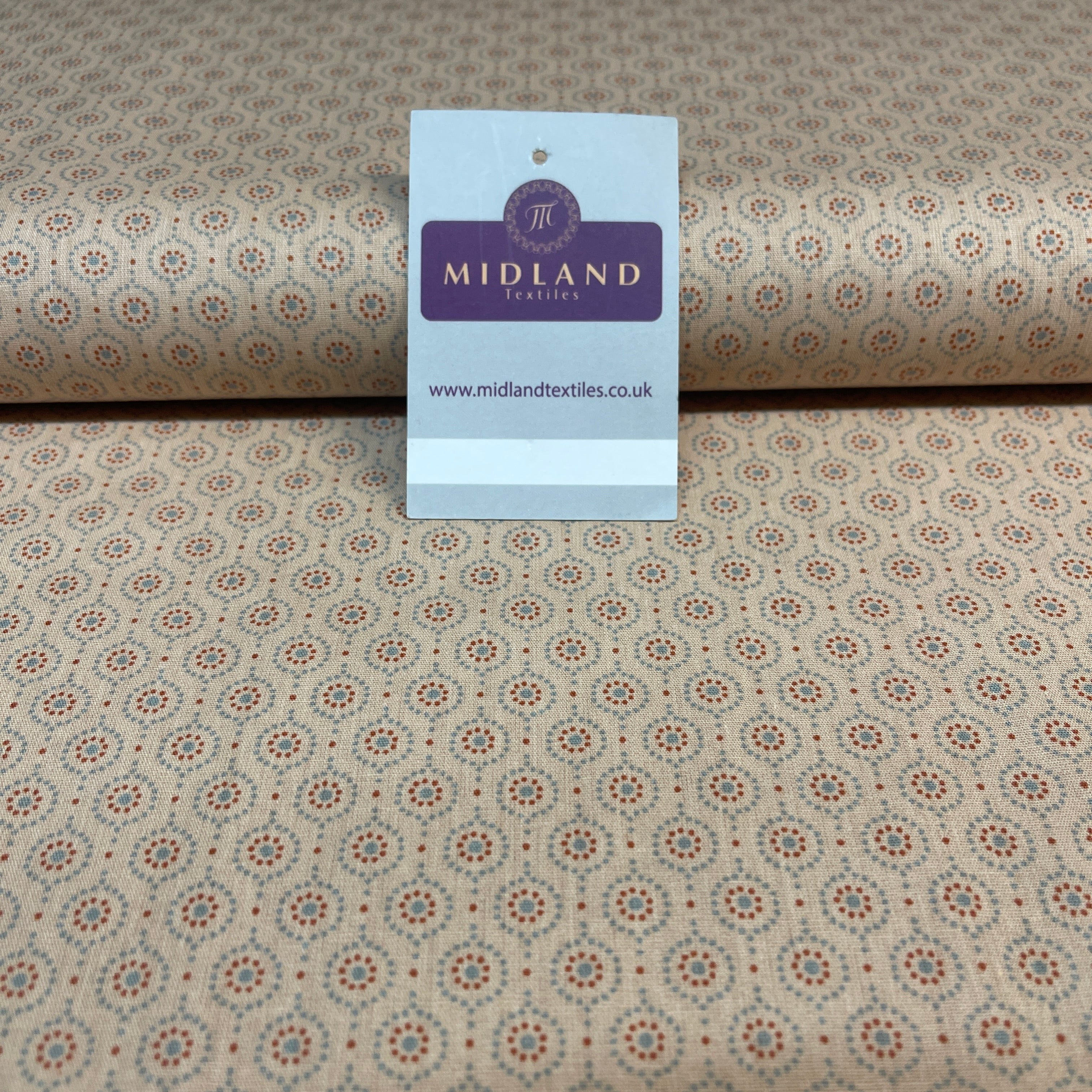 Flowers dot printed cotton poplin dress Fabric M1818