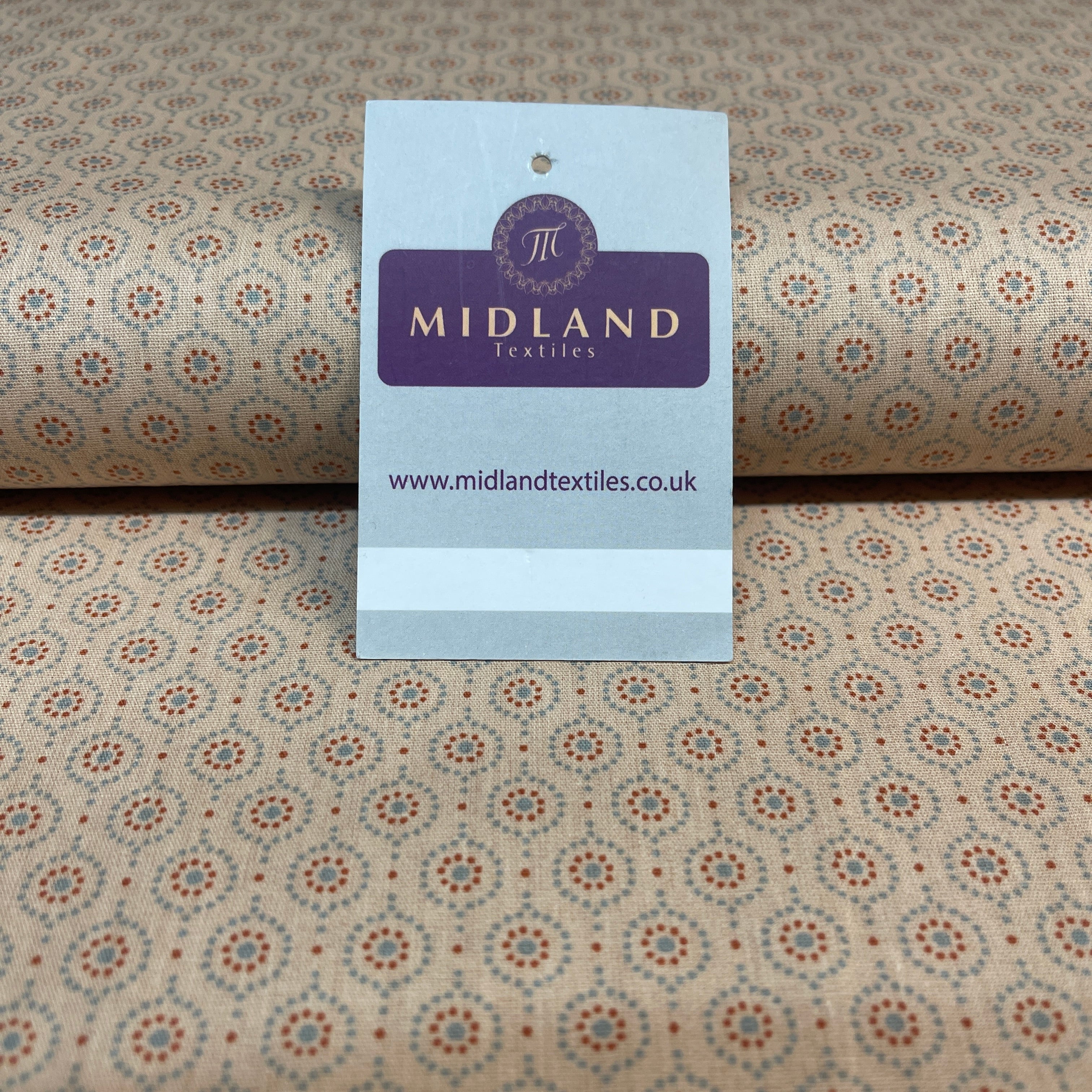 Flowers dot printed cotton poplin dress Fabric M1818