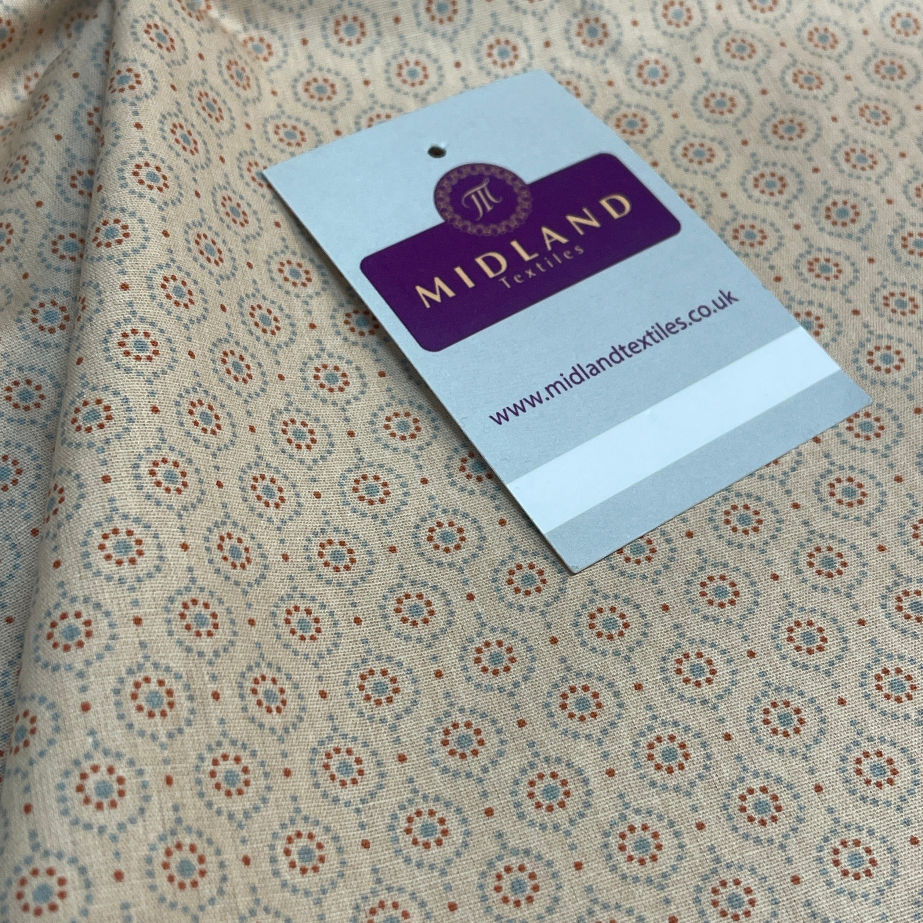 Flowers dot printed cotton poplin dress Fabric M1818