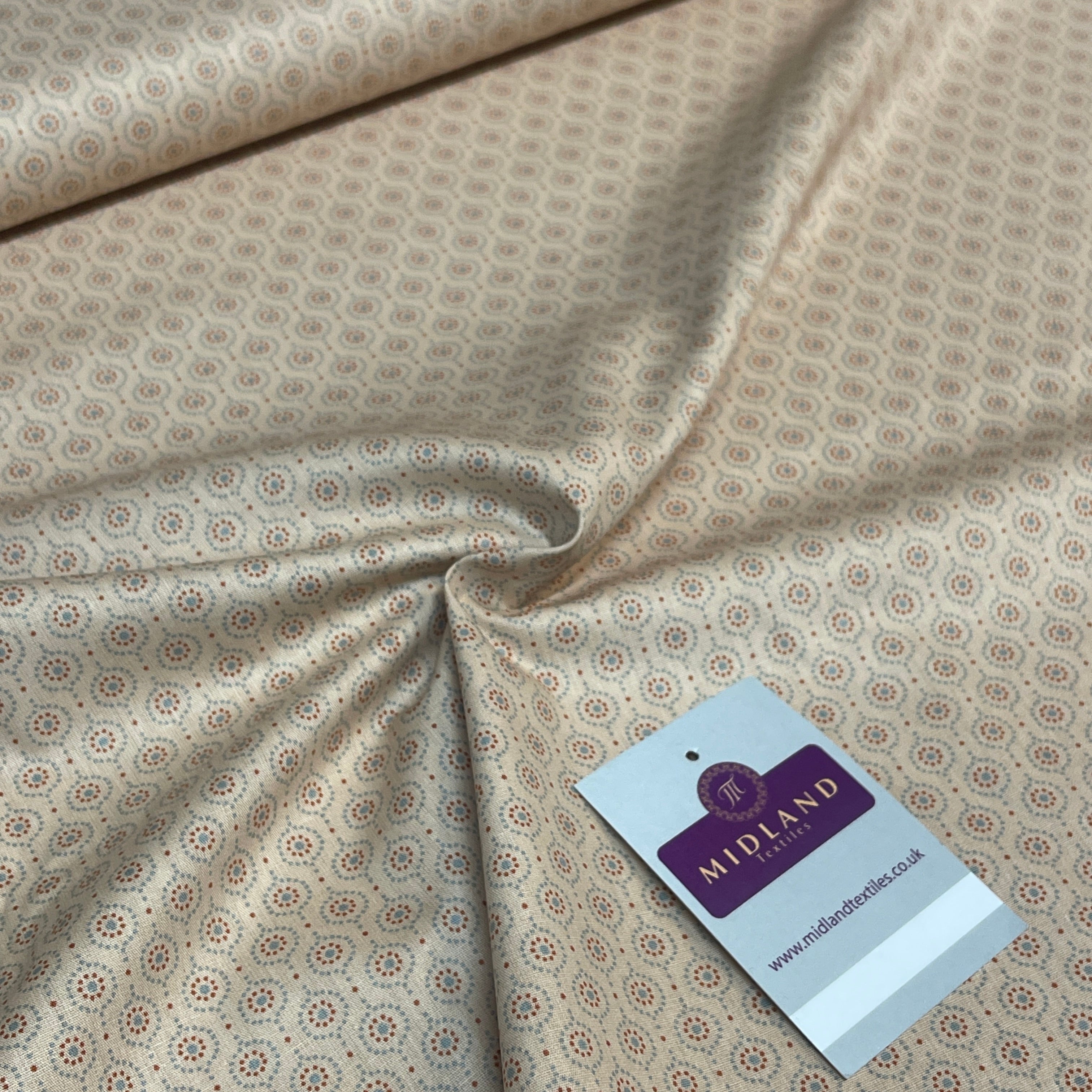 Flowers dot printed cotton poplin dress Fabric M1818