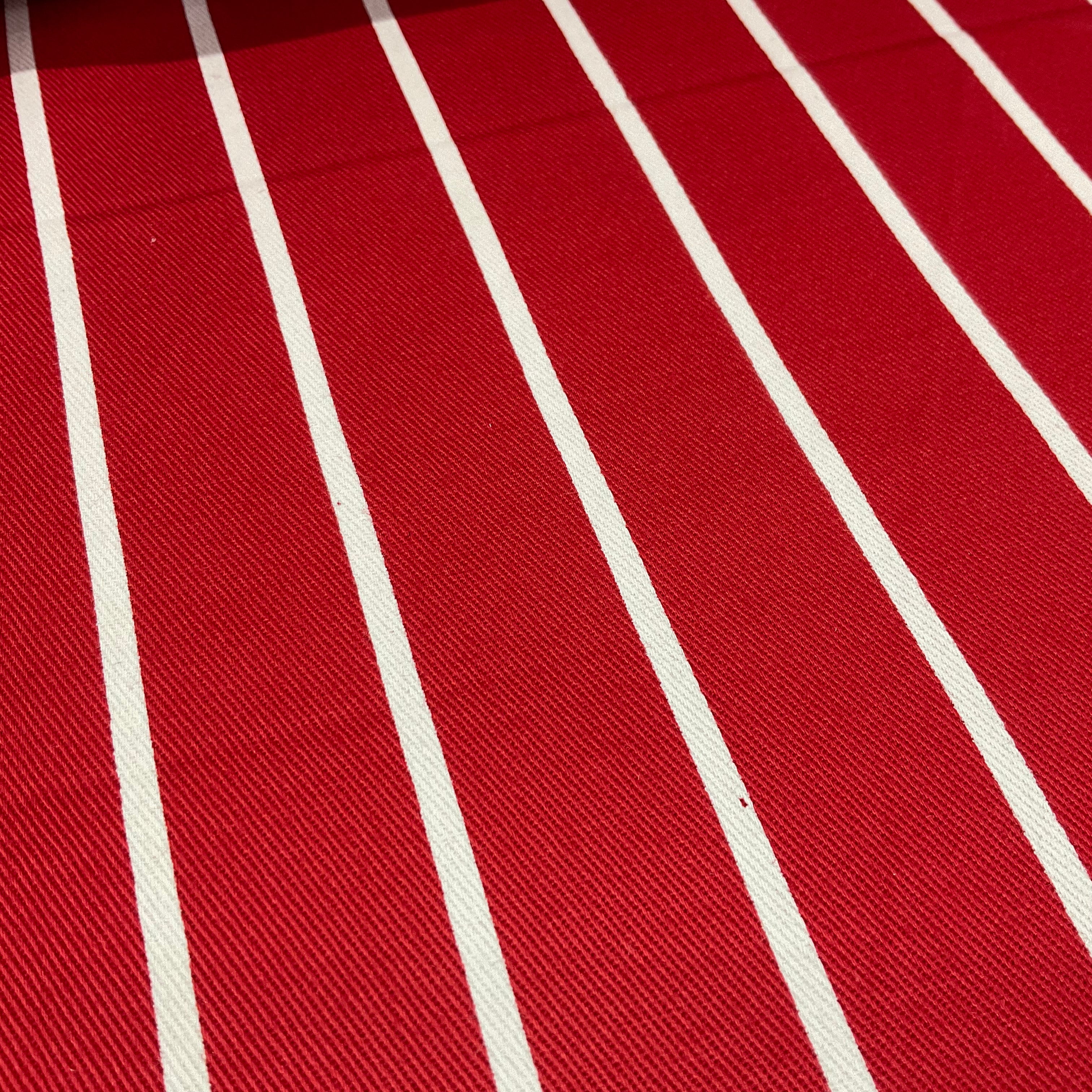 Red Butchers 1' Wide Stripe 100% Cotton Fabric - 1 Meter (100cm Width) Fabric M1970