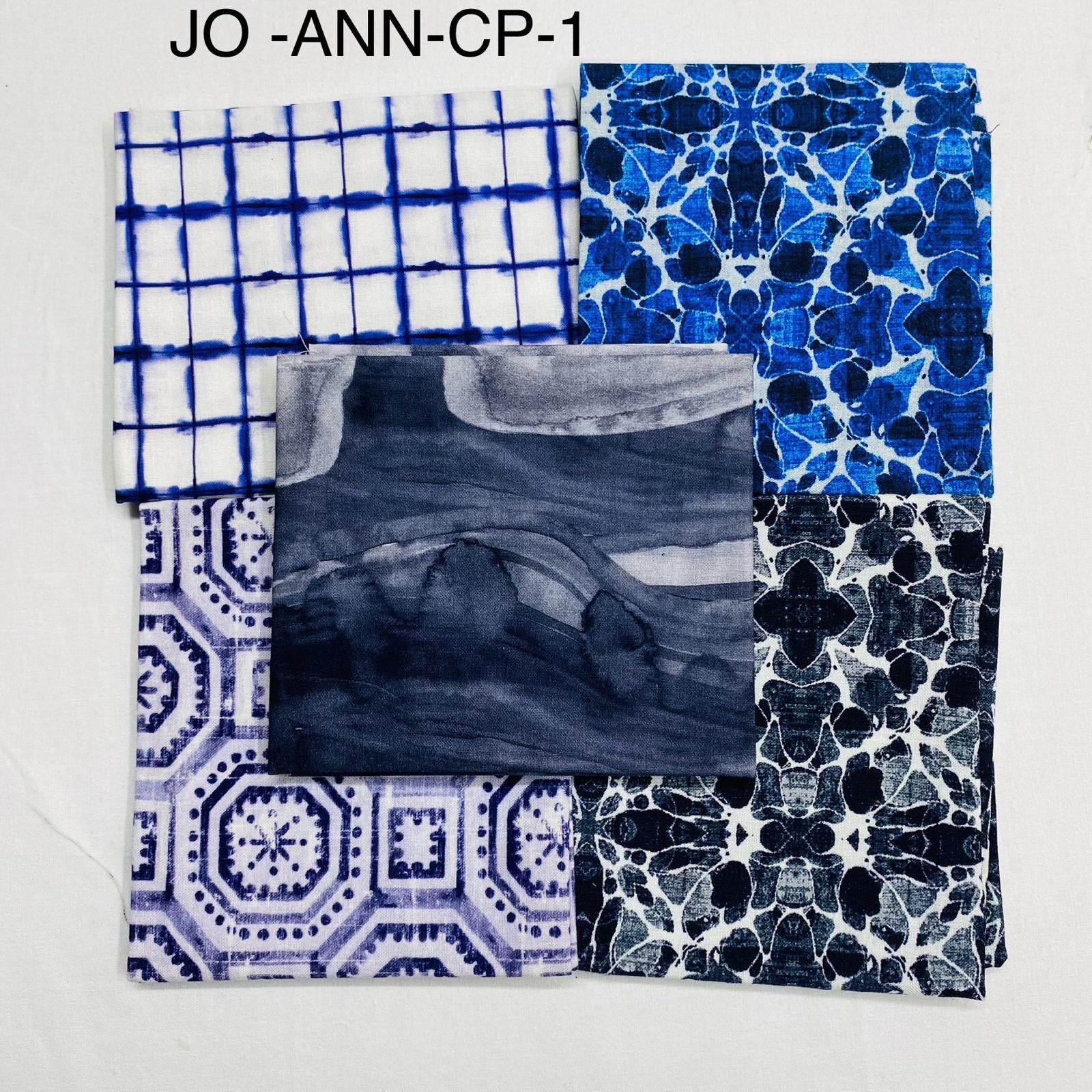 5 Piece 100% Cotton 5 Designs Fat Quarter Bundle - 45cm x 53cm Fabric M1981