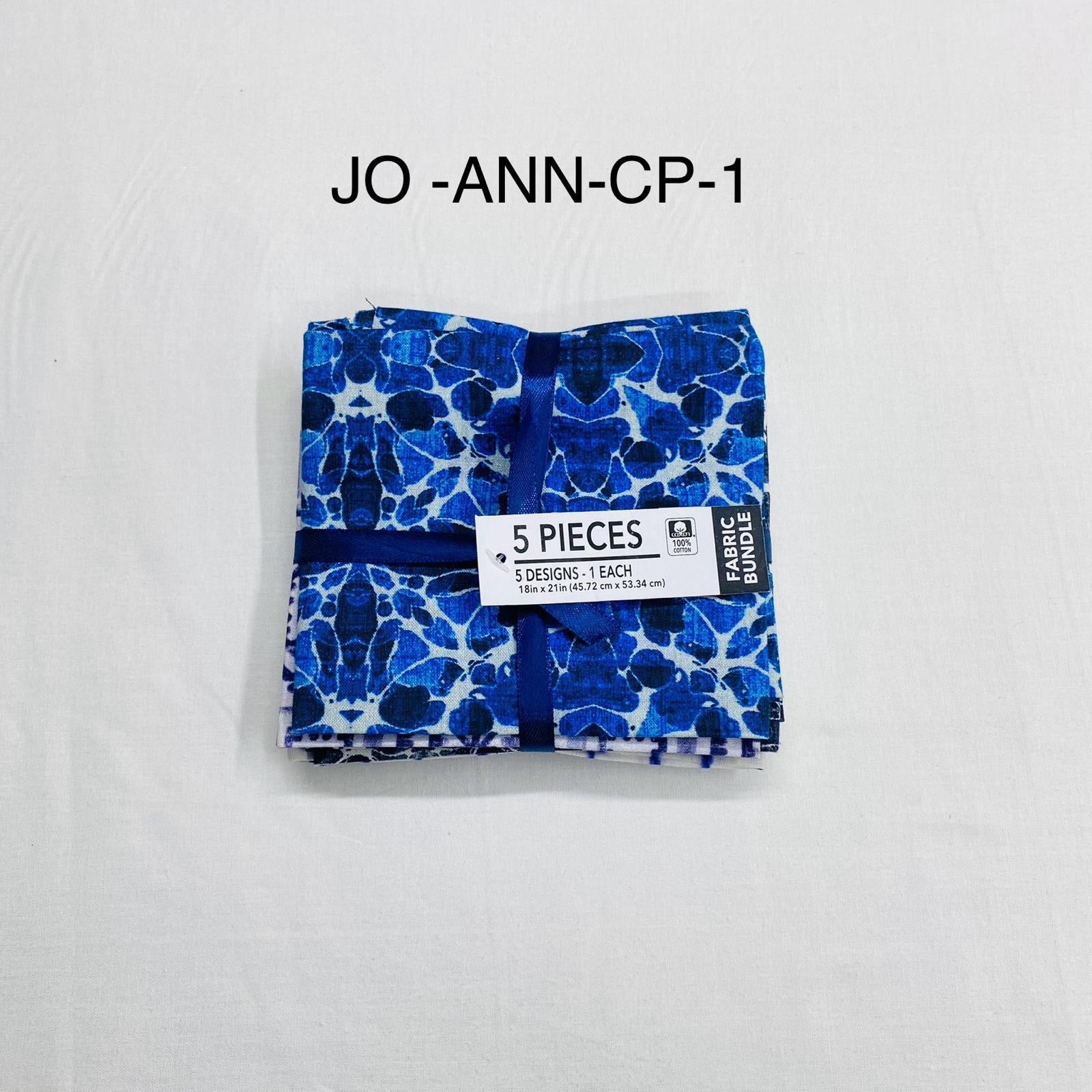 5 Piece 100% Cotton 5 Designs Fat Quarter Bundle - 45cm x 53cm Fabric M1981