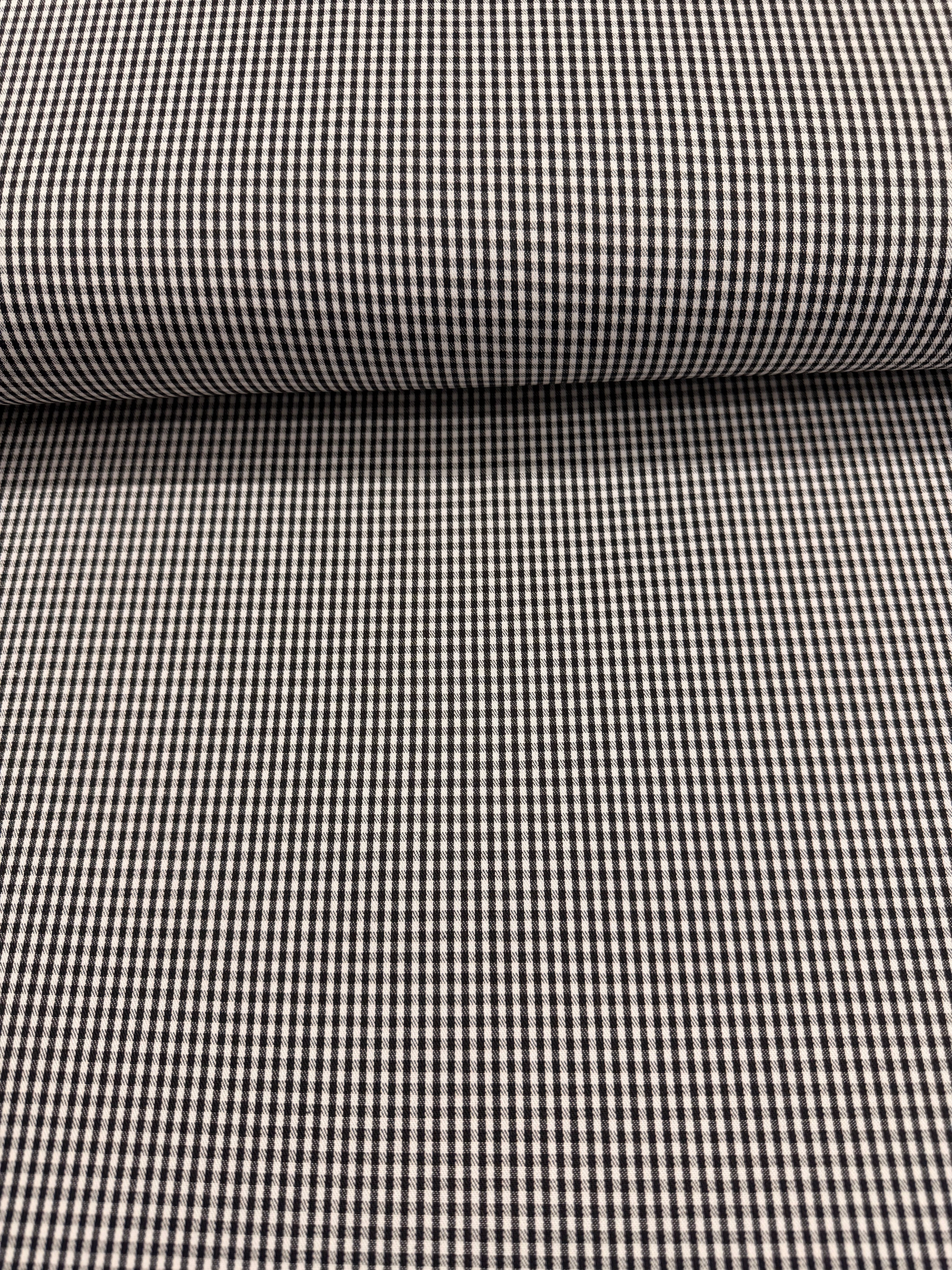 Small Chefs Check Polycotton Fabric – 150cm Wide – Black or Navy – £9.50 per metre