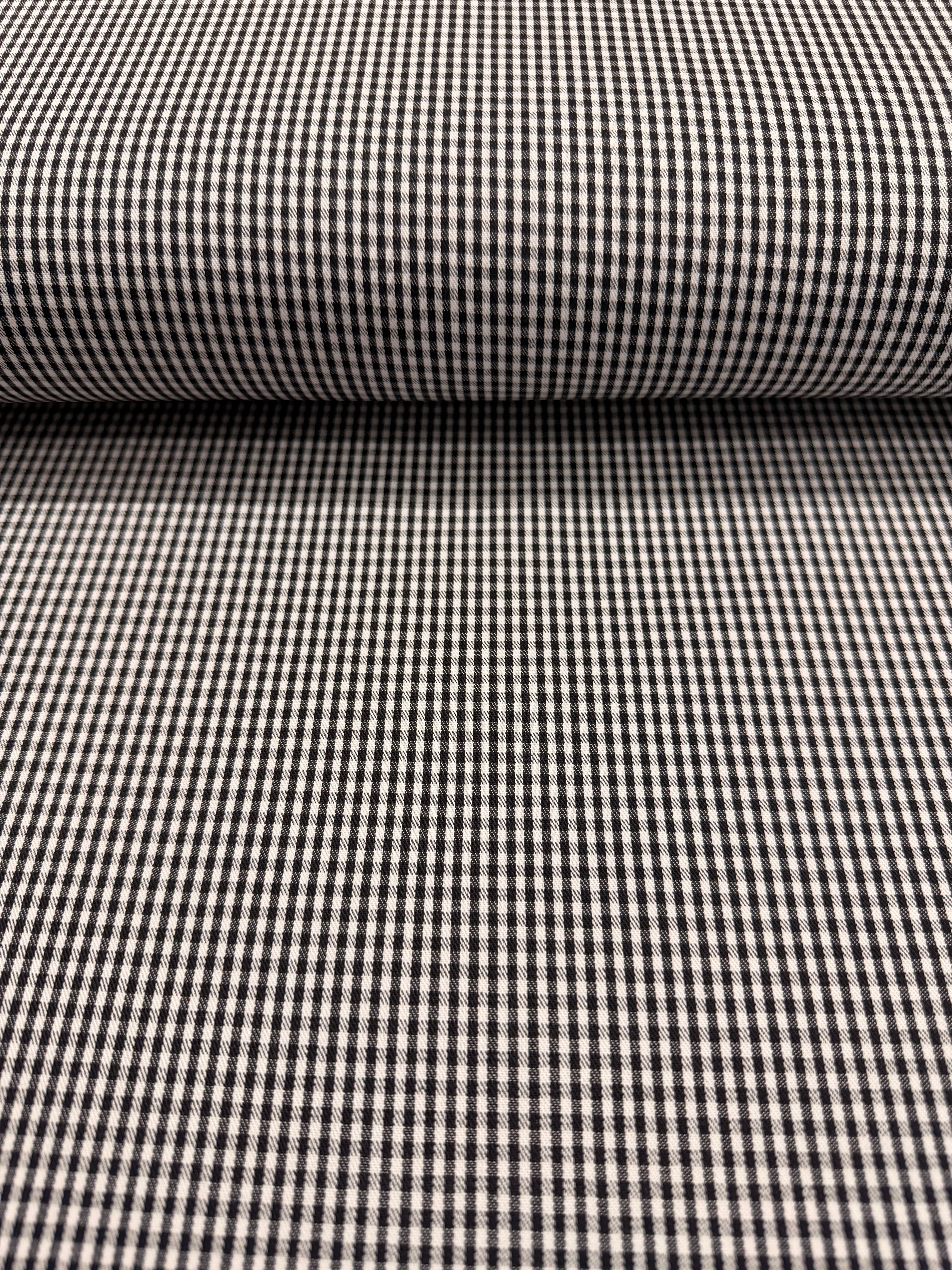 Small Chefs Check Polycotton Fabric – 150cm Wide – Black or Navy – £9.50 per metre