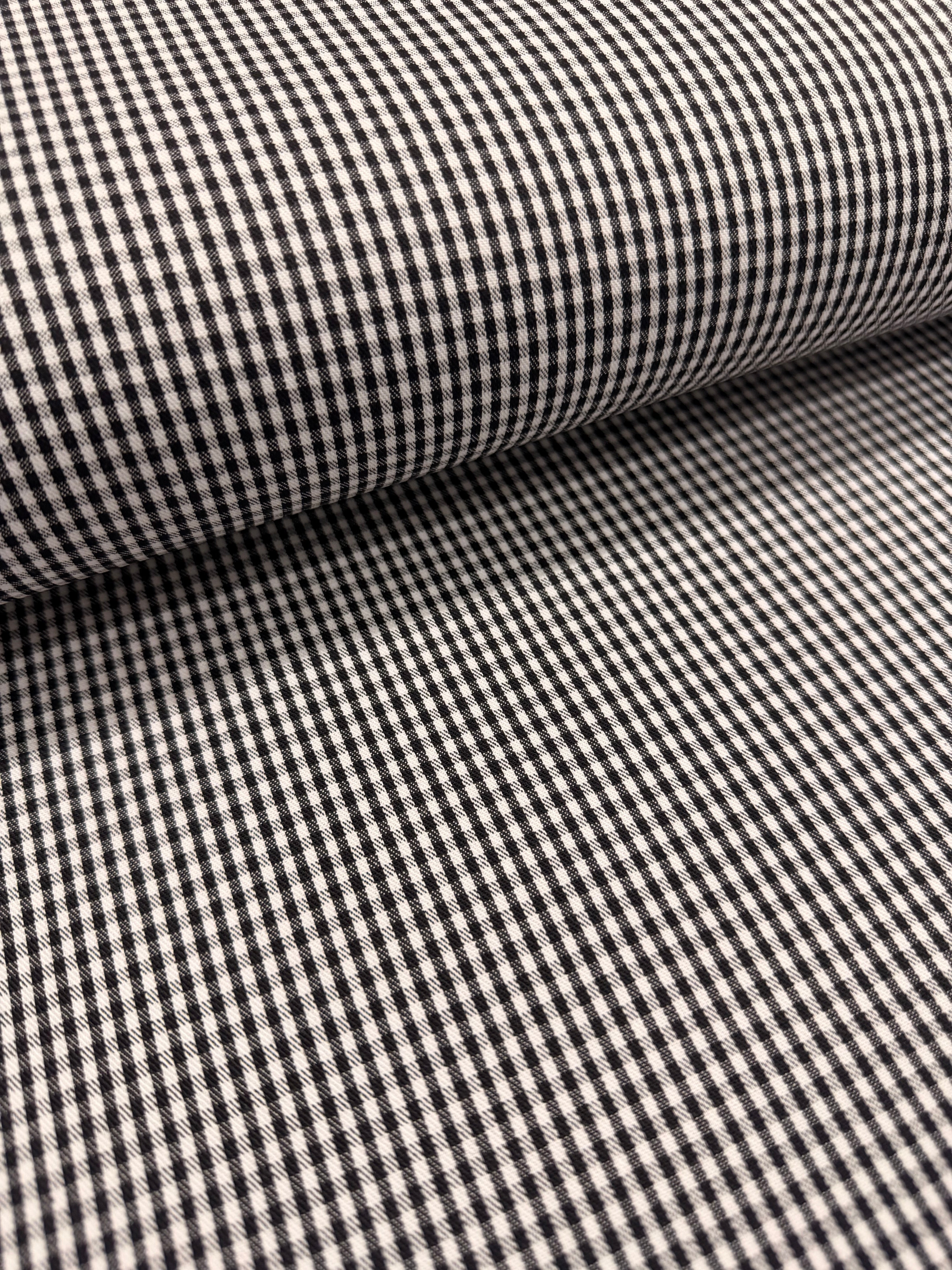 Small Chefs Check Polycotton Fabric – 150cm Wide – Black or Navy – £9.50 per metre