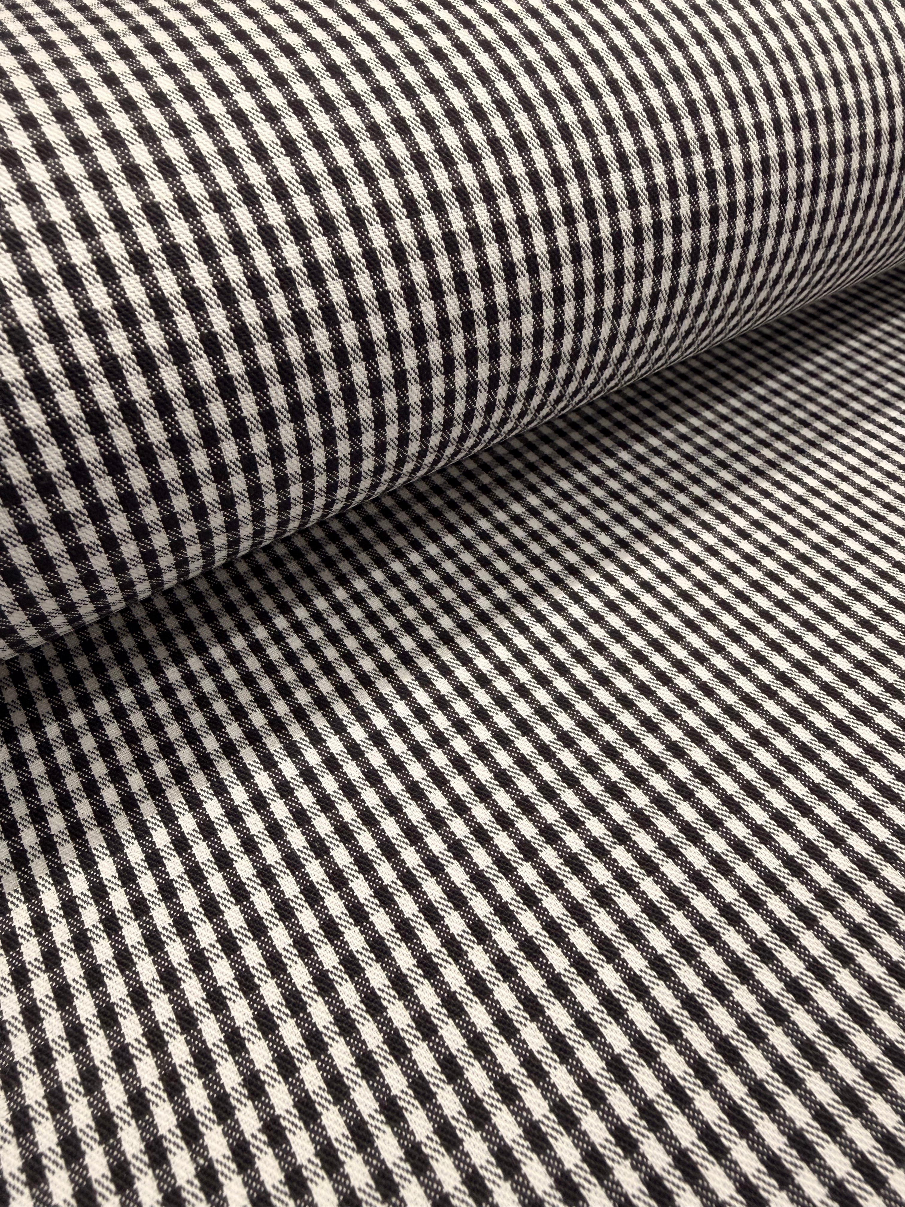 Small Chefs Check Polycotton Fabric – 150cm Wide – Black or Navy – £9.50 per metre