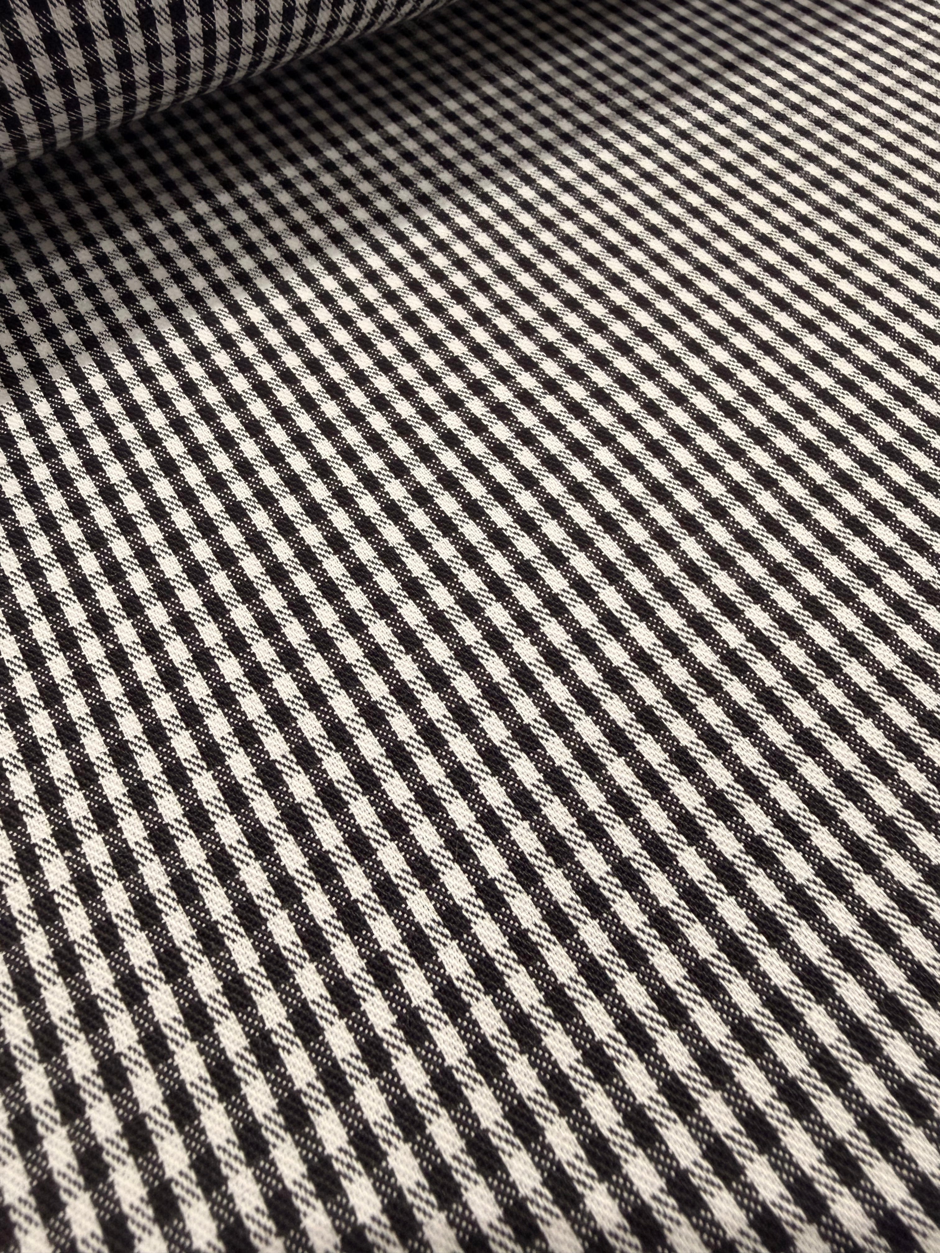 Small Chefs Check Polycotton Fabric – 150cm Wide – Black or Navy – £9.50 per metre