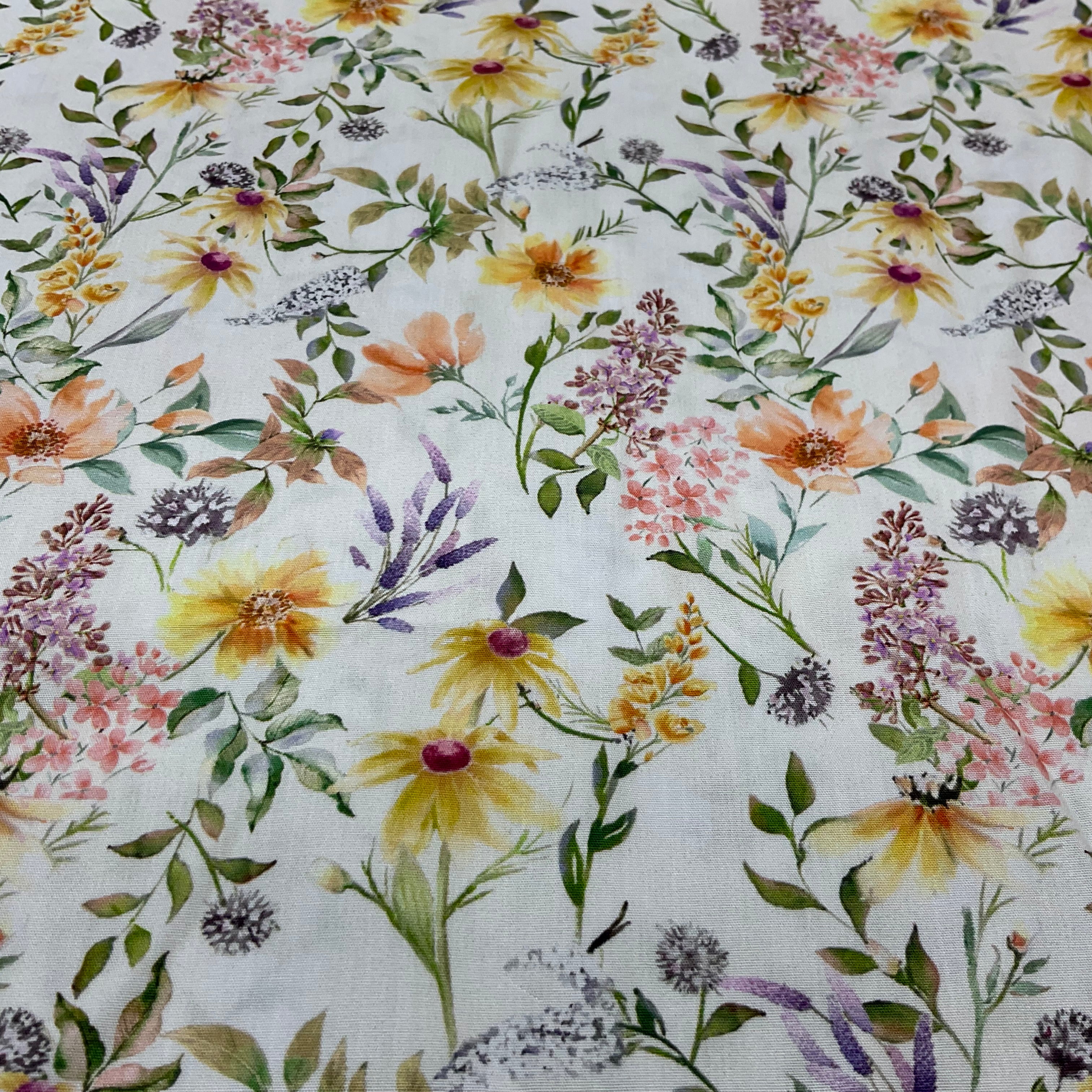 Daisy Vine Floral Cotton Print Fabric – 100% Cotton - 147cm Wide - M2120