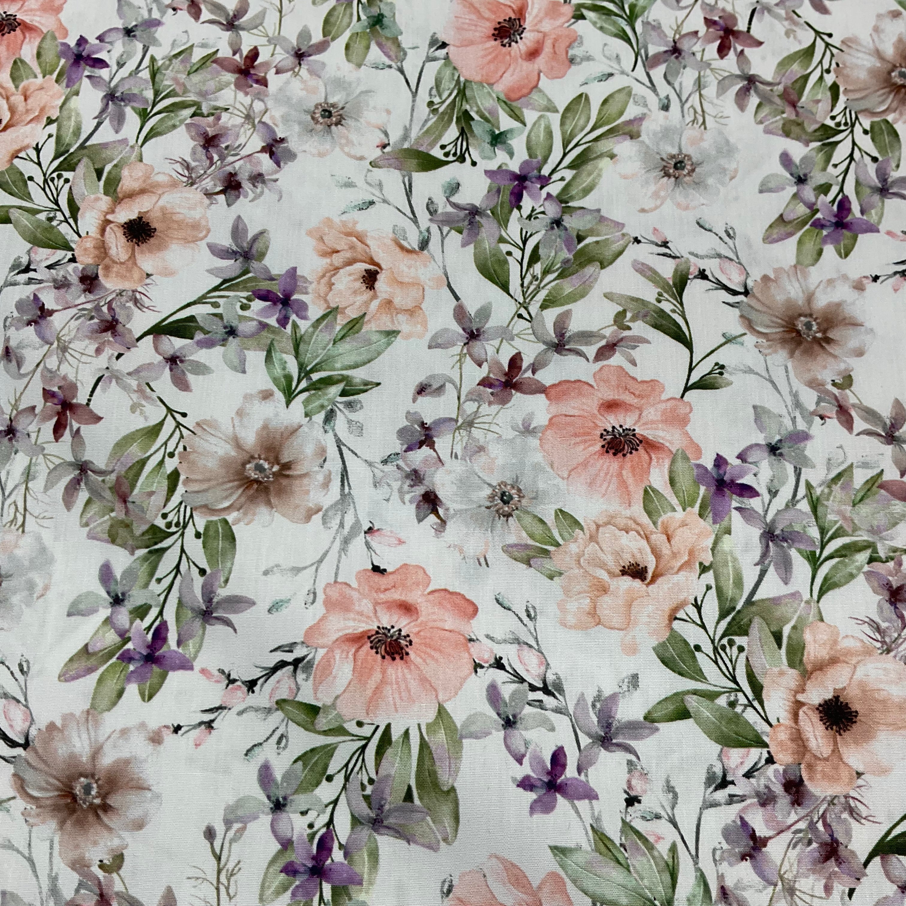 Soft Palette Floral Cotton Print Fabric – 100% Cotton - 147cm Wide - M2119