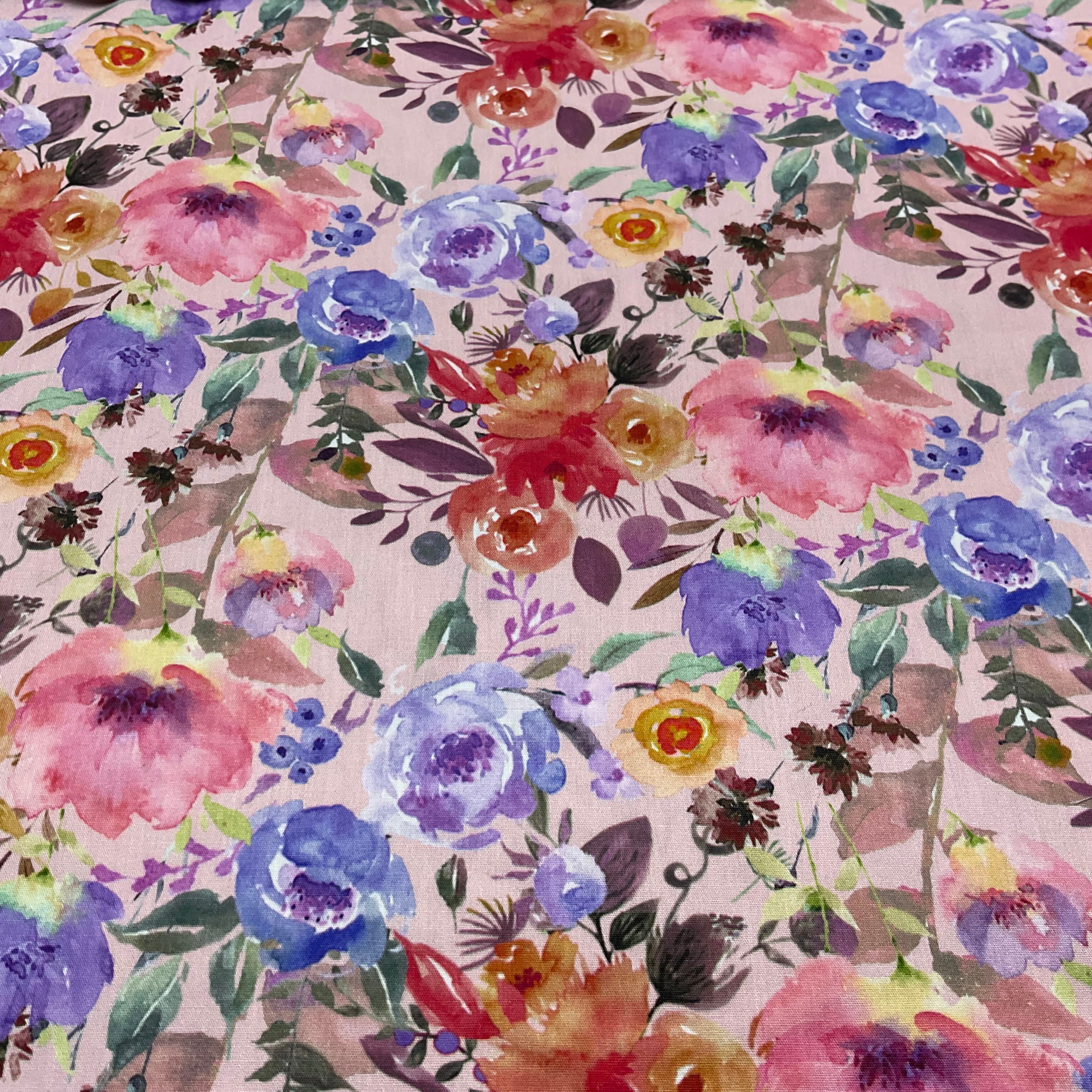Flower Impressions Floral Cotton Print Fabric – 100% Cotton - 147cm Wide - M2121
