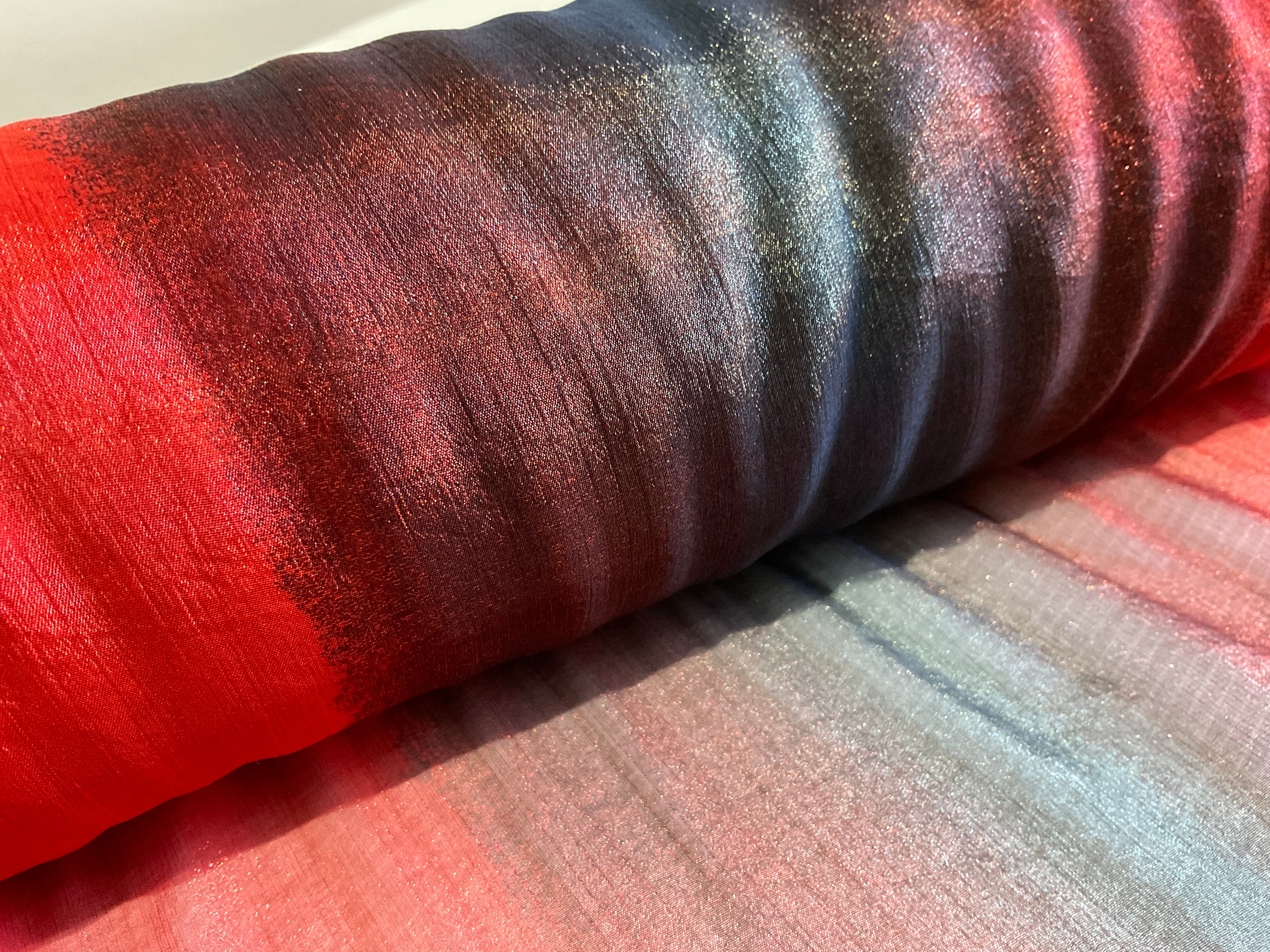 Multi Red Ombre Organza Silky Chiffon Fabric - 58' Wide - Stunning Gradient! M1986