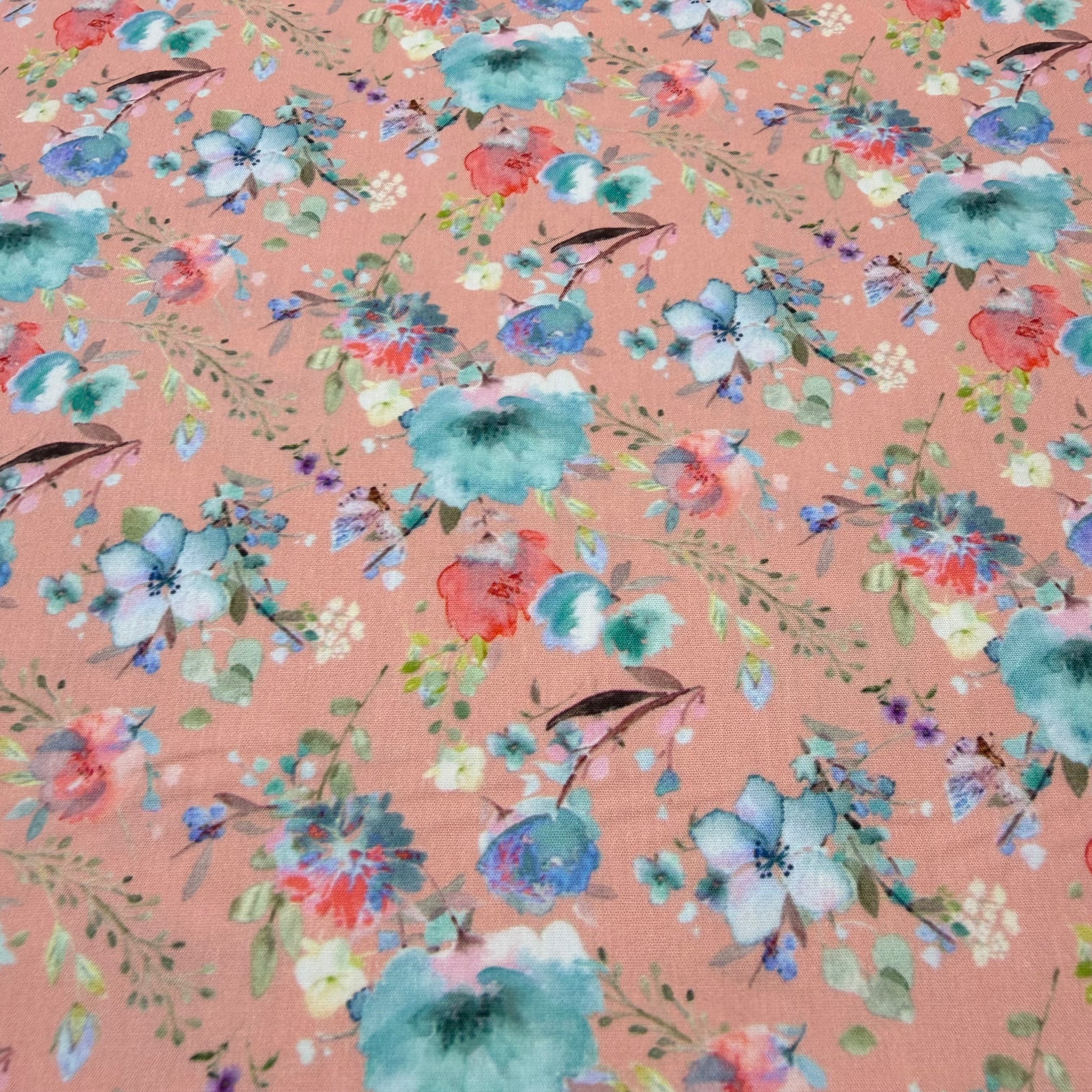 Petal Splah Floral Cotton Print Fabric – 100% Cotton - 147cm Wide - M2125