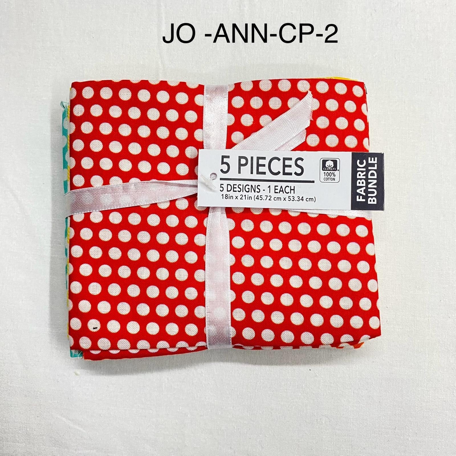 5 Piece 100% Cotton 5 Designs Fat Quarter Bundle - 45cm x 53cm Fabric M1981