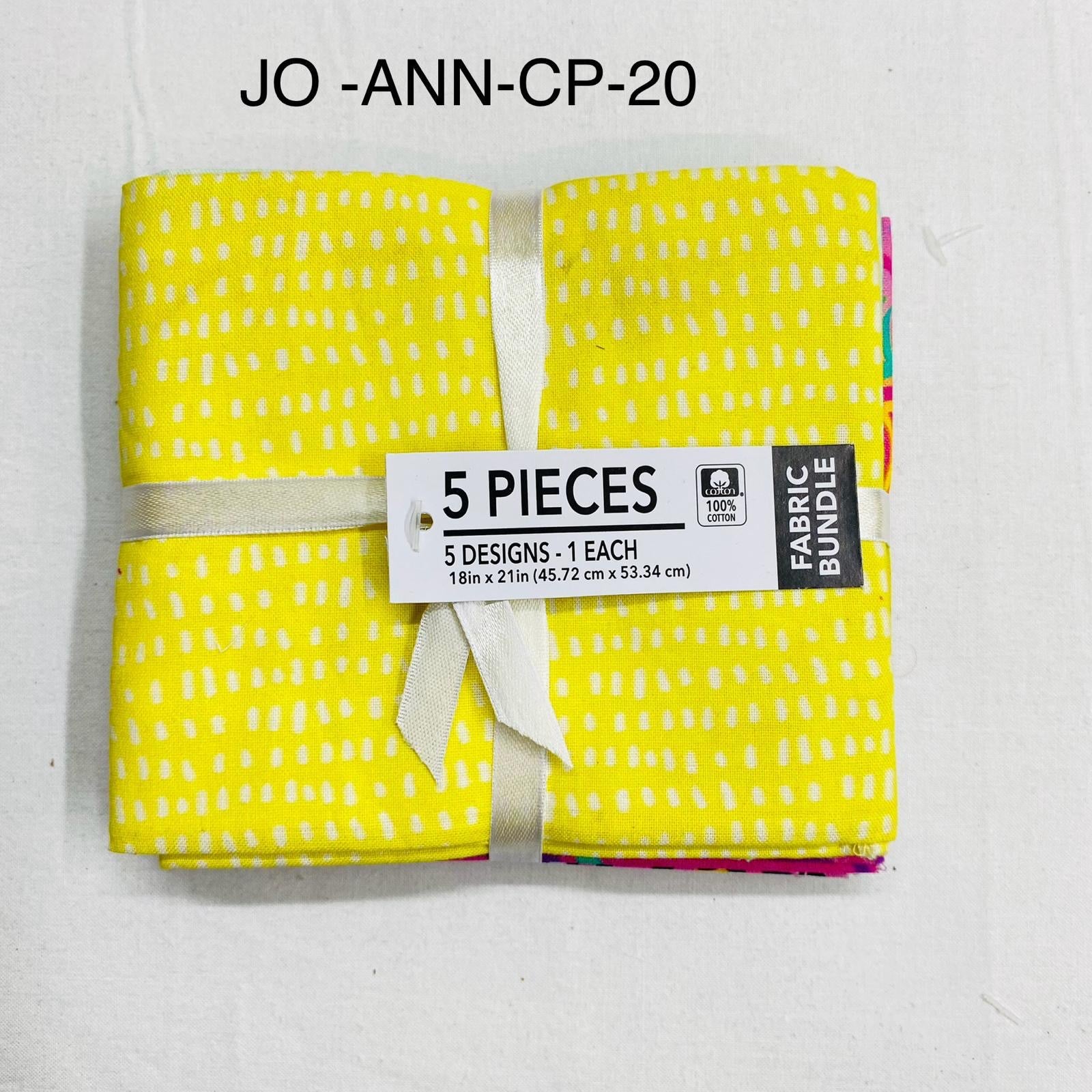 5 Piece 100% Cotton 5 Designs Fat Quarter Bundle - 45cm x 53cm Fabric M1981