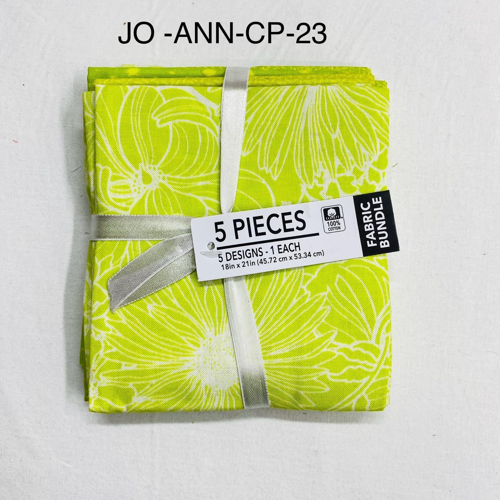 5 Piece 100% Cotton 5 Designs Fat Quarter Bundle - 45cm x 53cm Fabric M1981