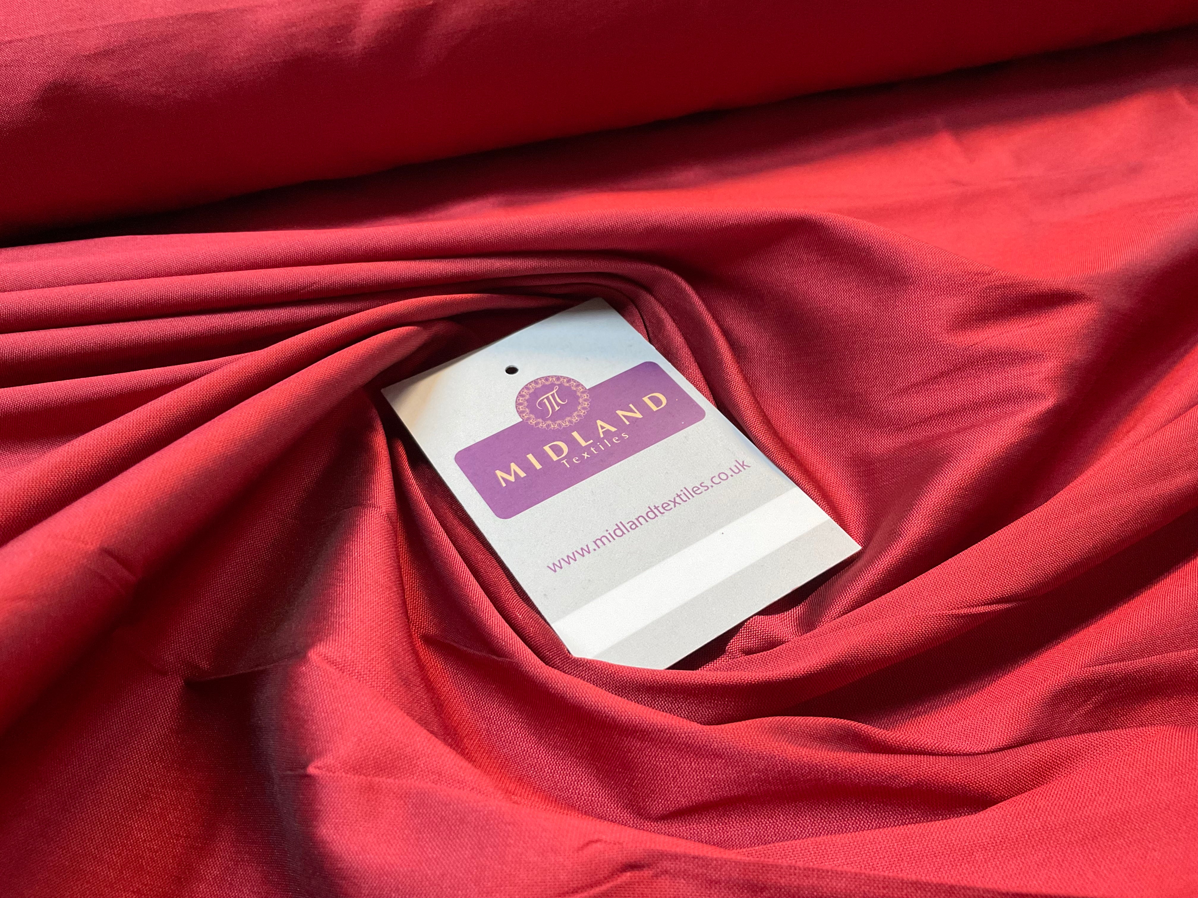 Plain Polyester Faux Silk Taffeta dress craft fabric 142cm wide M2135