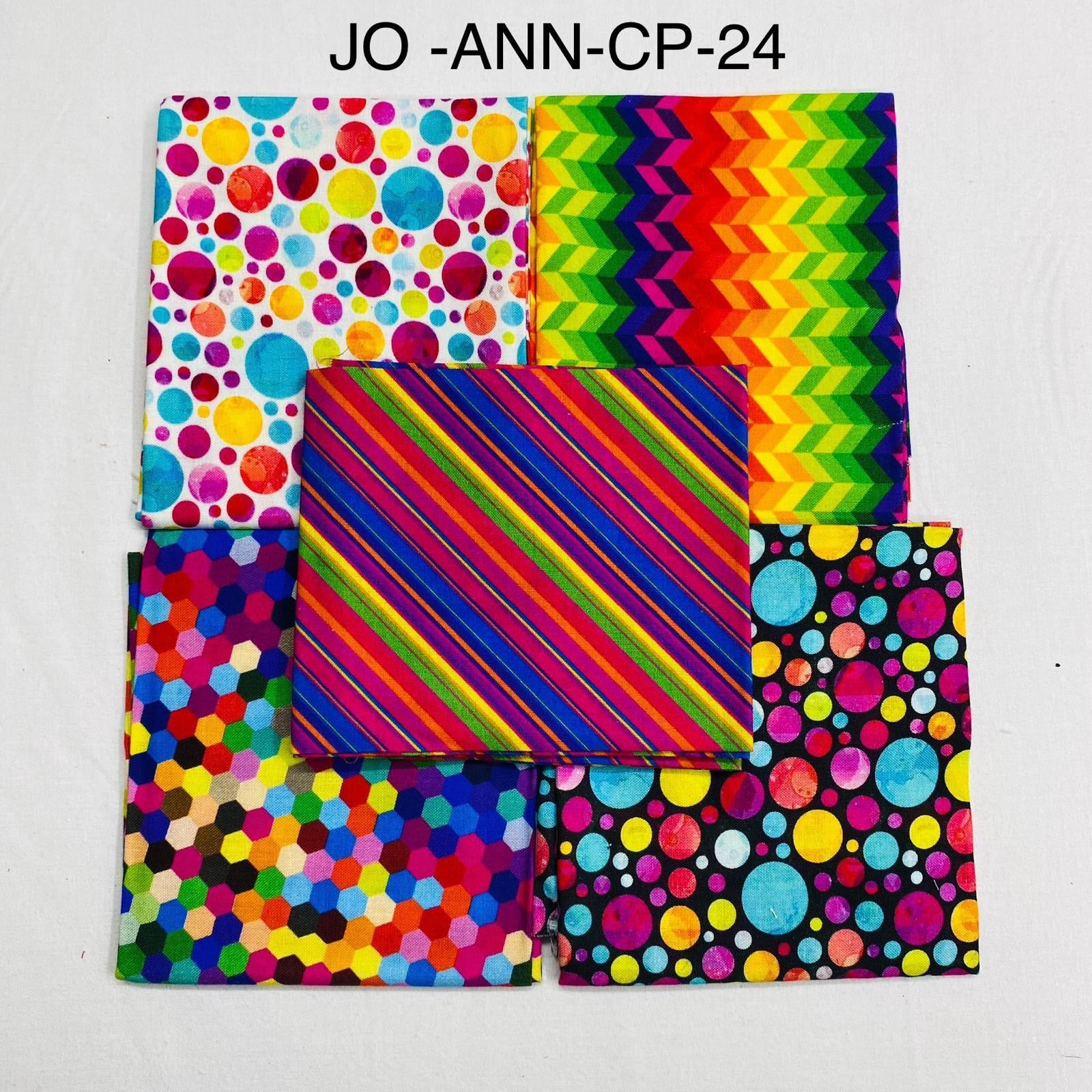 5 Piece 100% Cotton 5 Designs Fat Quarter Bundle - 45cm x 53cm Fabric M1981