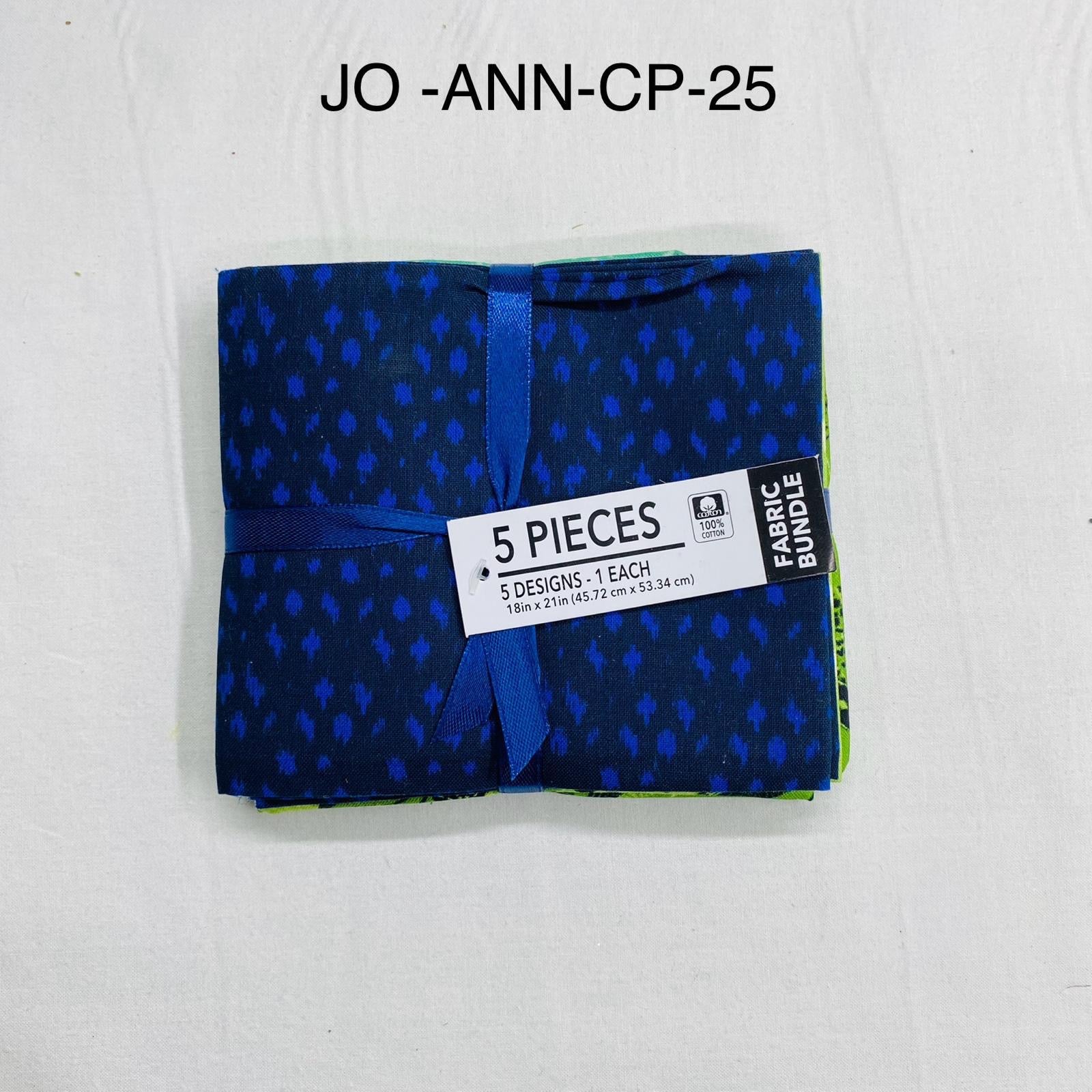 5 Piece 100% Cotton 5 Designs Fat Quarter Bundle - 45cm x 53cm Fabric M1981