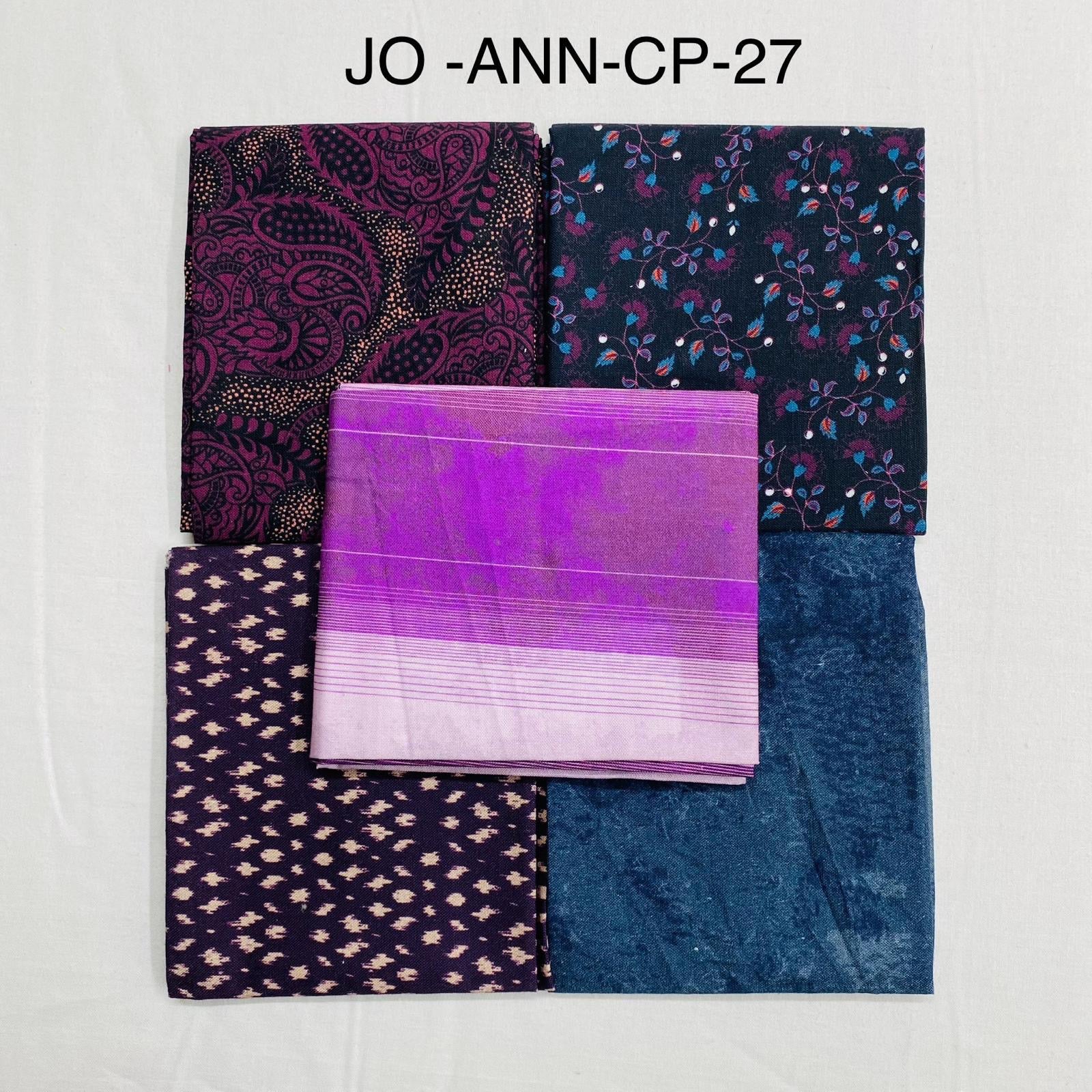 5 Piece 100% Cotton 5 Designs Fat Quarter Bundle - 45cm x 53cm Fabric M1981