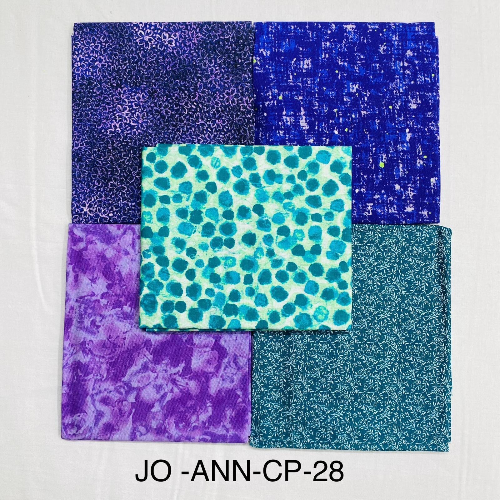 5 Piece 100% Cotton 5 Designs Fat Quarter Bundle - 45cm x 53cm Fabric M1981