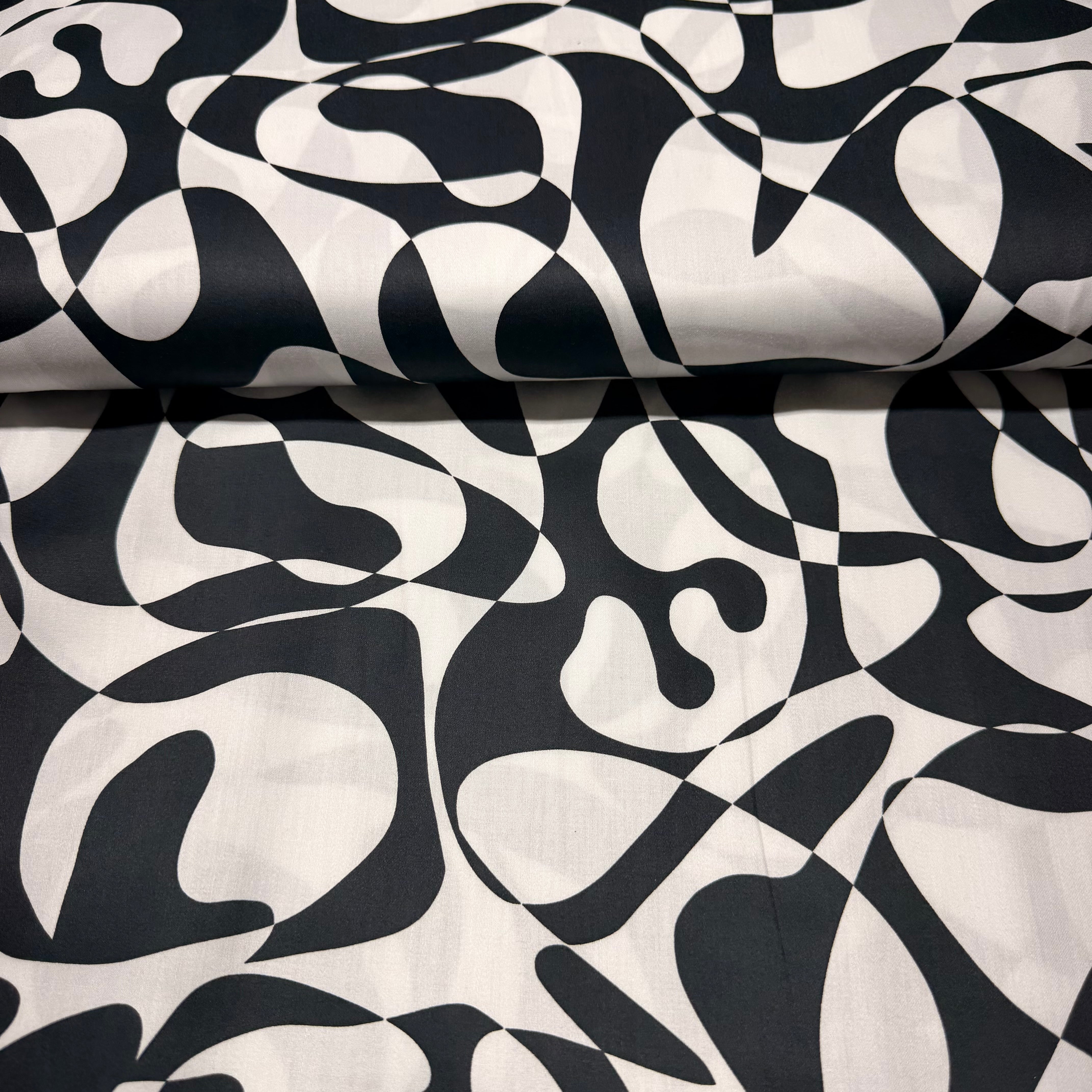 Abstract cotton satin dress fabric 147cm Wide M2111