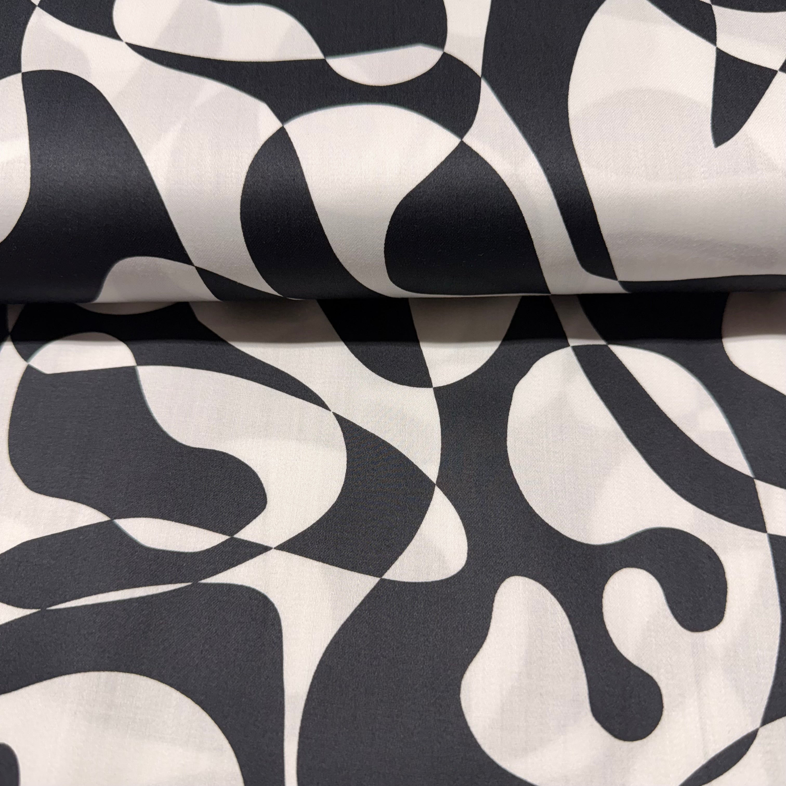 Abstract cotton satin dress fabric 147cm Wide M2111