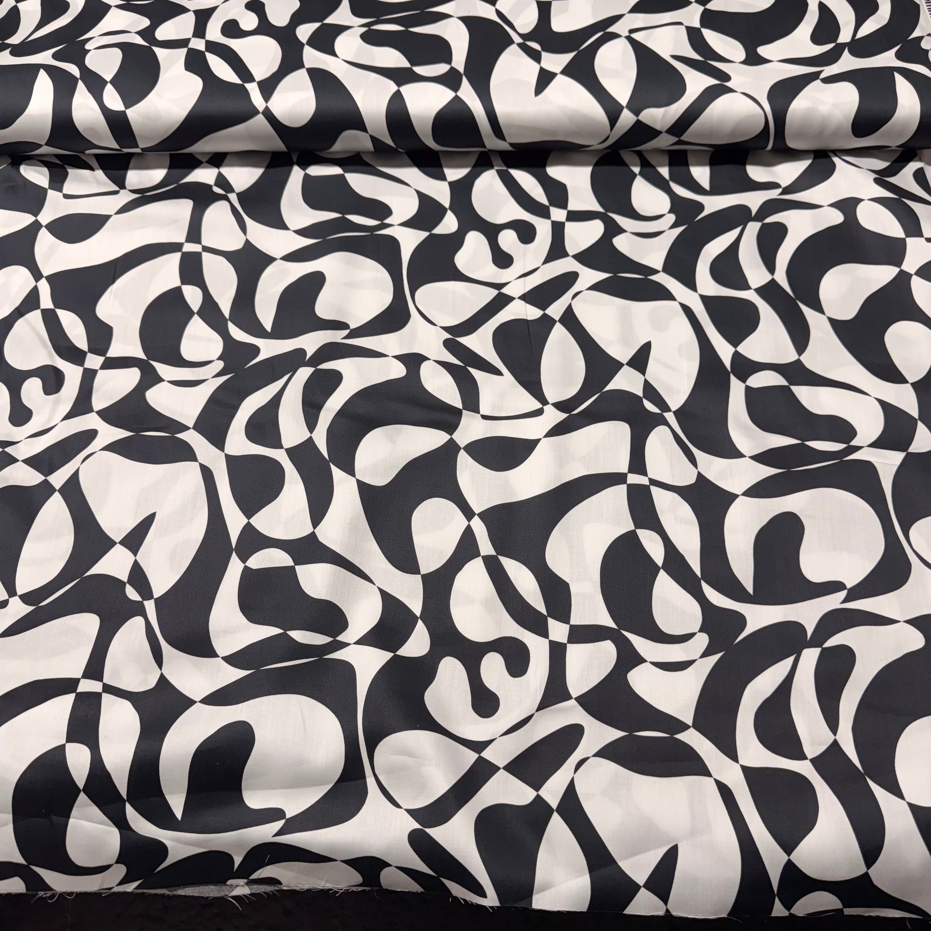 Abstract cotton satin dress fabric 147cm Wide M2111
