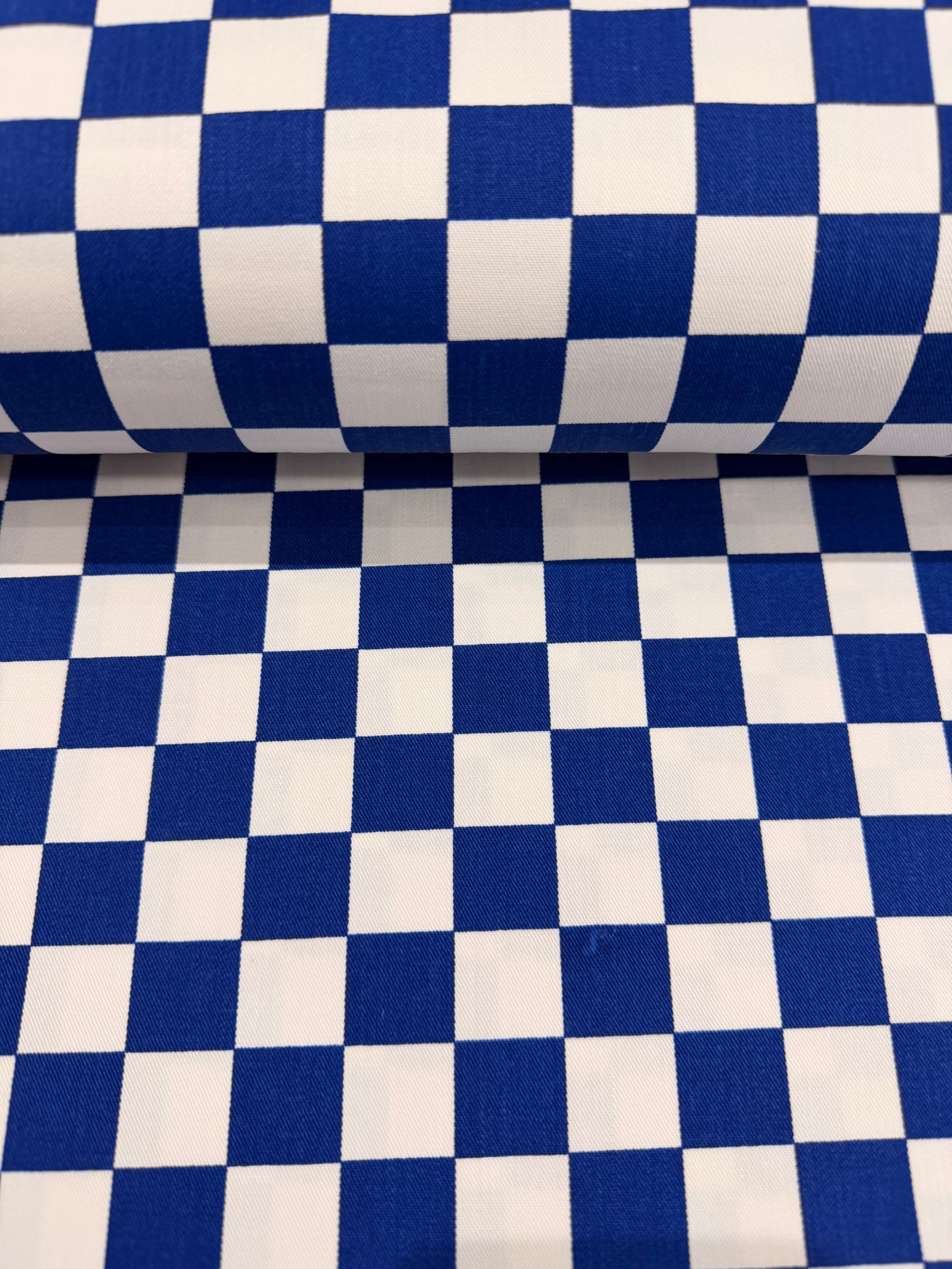 2cm x 2cm Chefs Check Cotton Drill Fabric 150cm Wide - £9.50/metre M2081