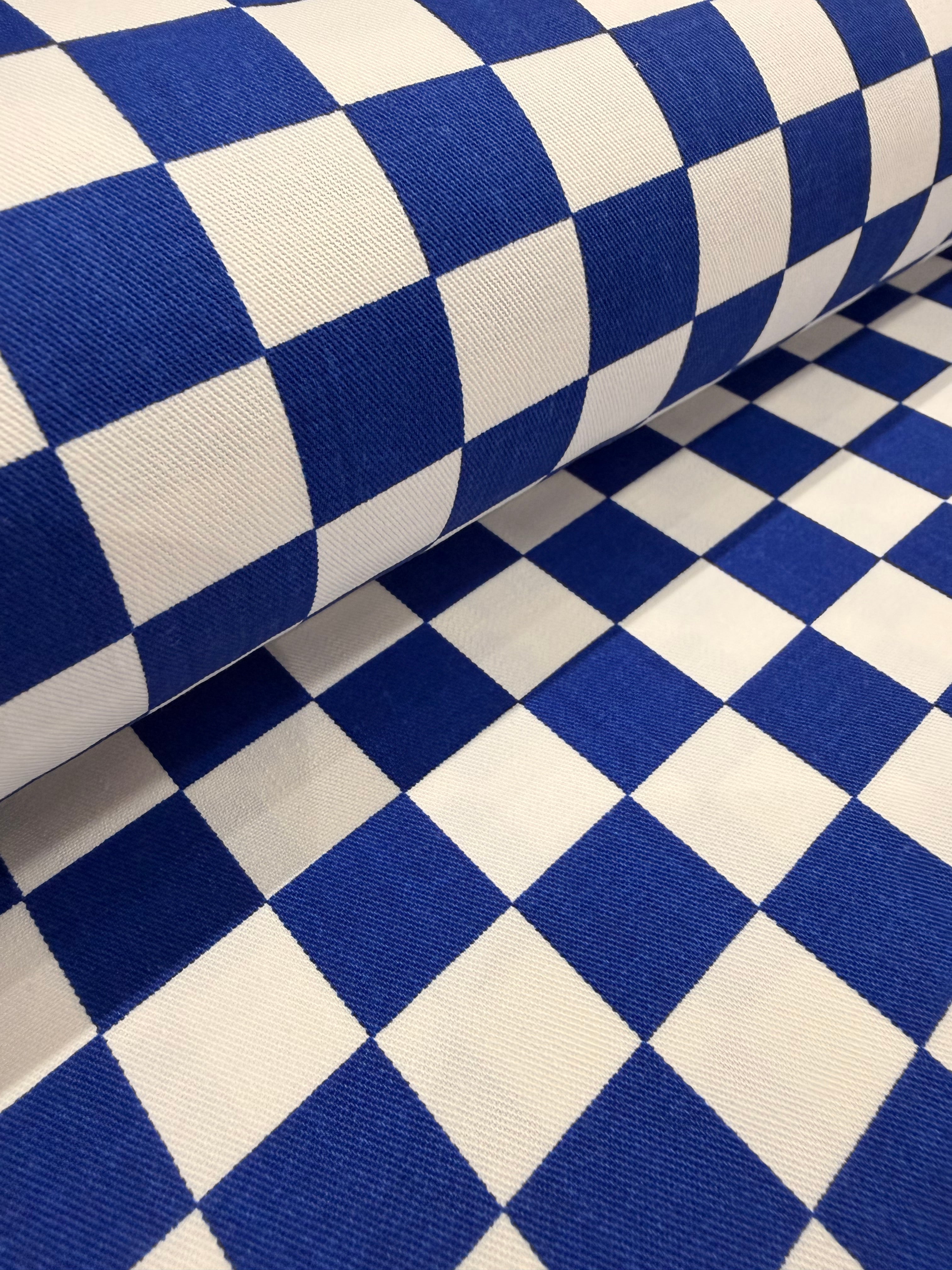 2cm x 2cm Chefs Check Cotton Drill Fabric 150cm Wide - £9.50/metre M2081