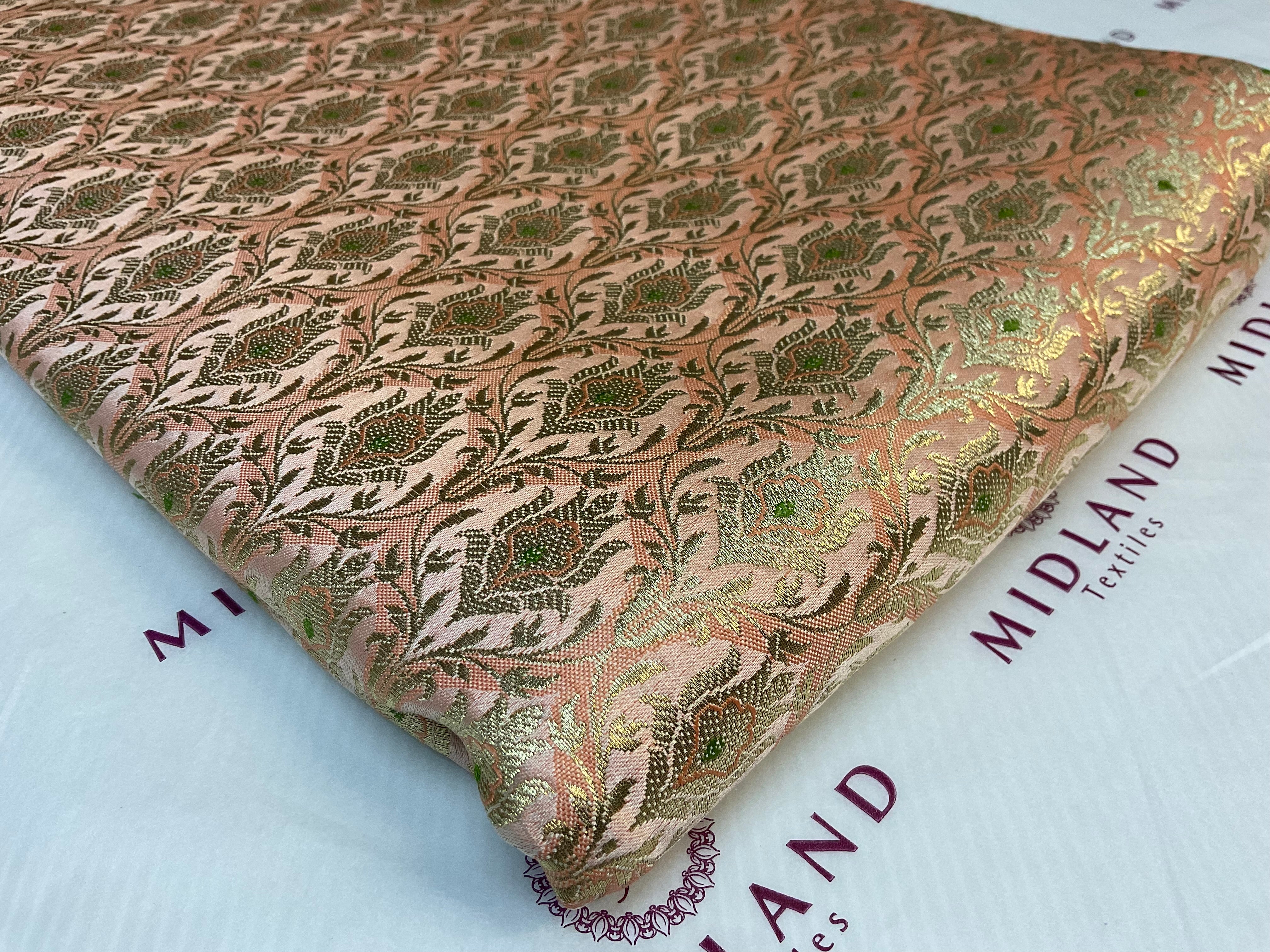 Indian Floral wedding Banarsi Brocade Fabric 114cm wide M1775